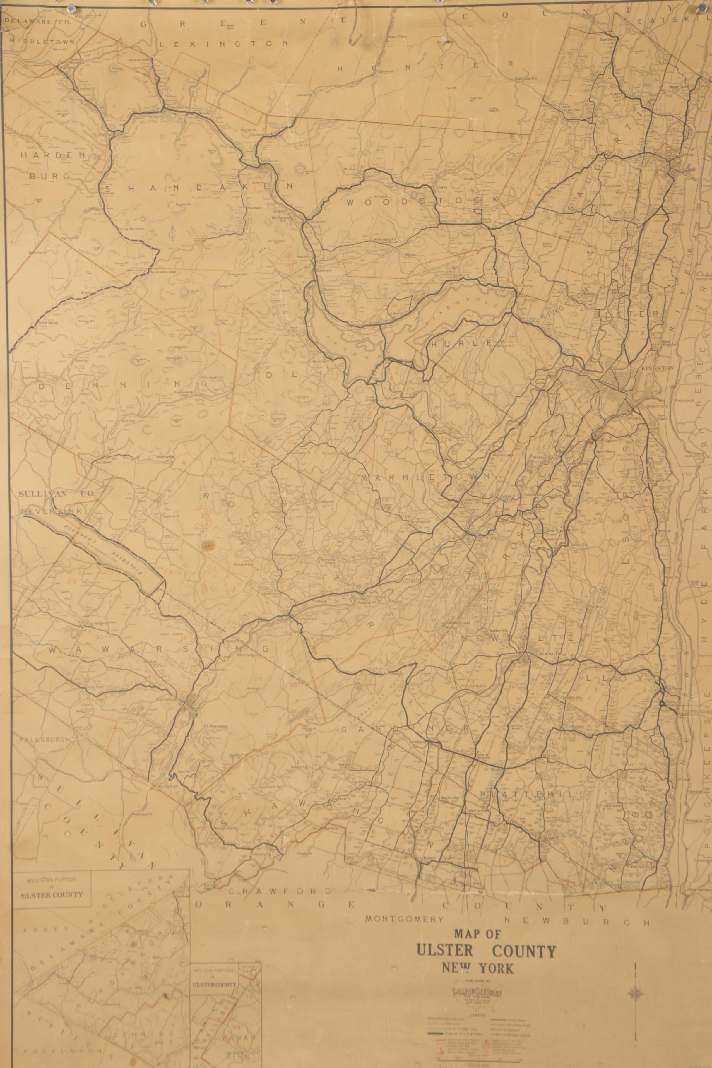 Antique Dolph & Stewart Map of Ulster County, New York