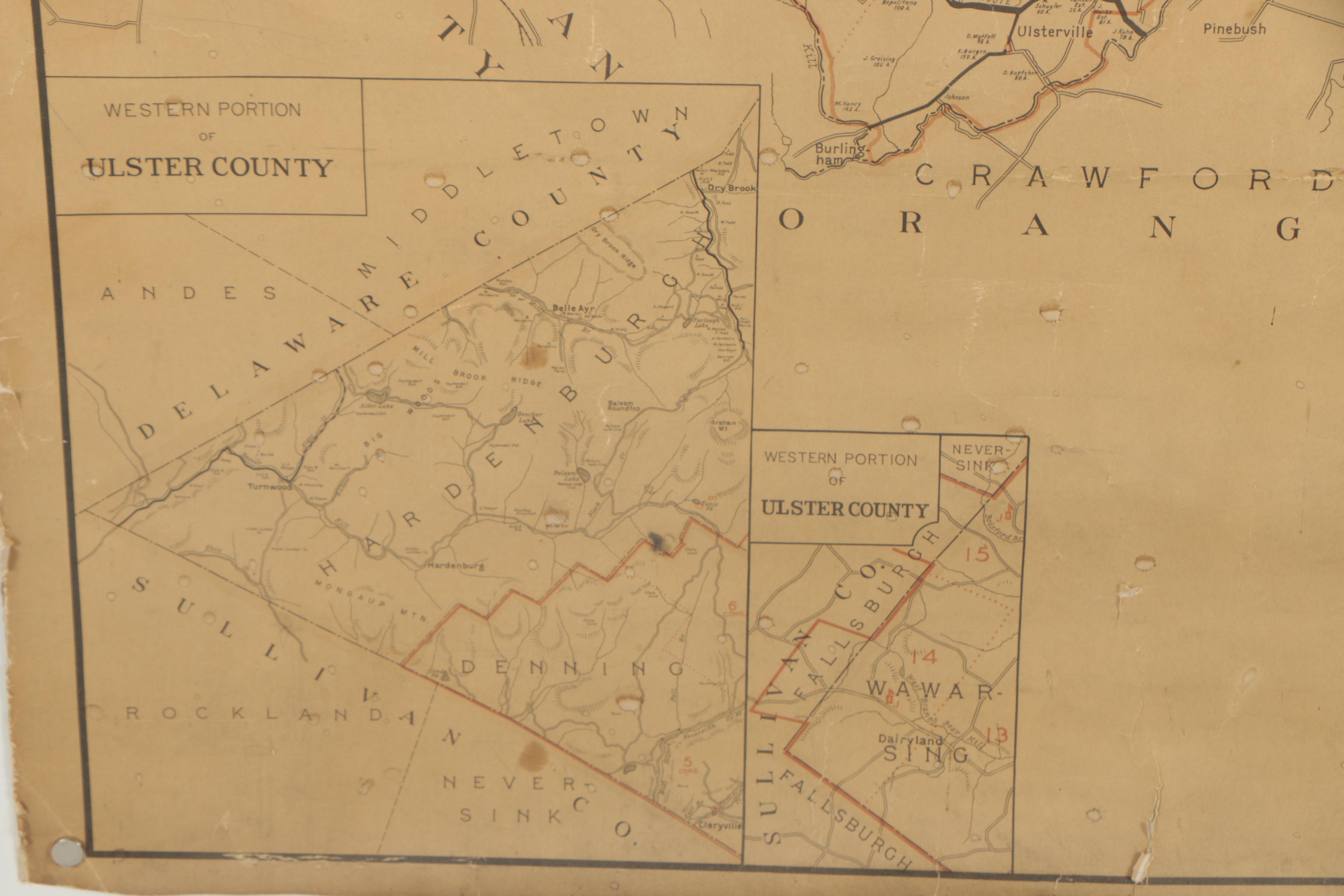 Antique Dolph & Stewart Map of Ulster County, New York