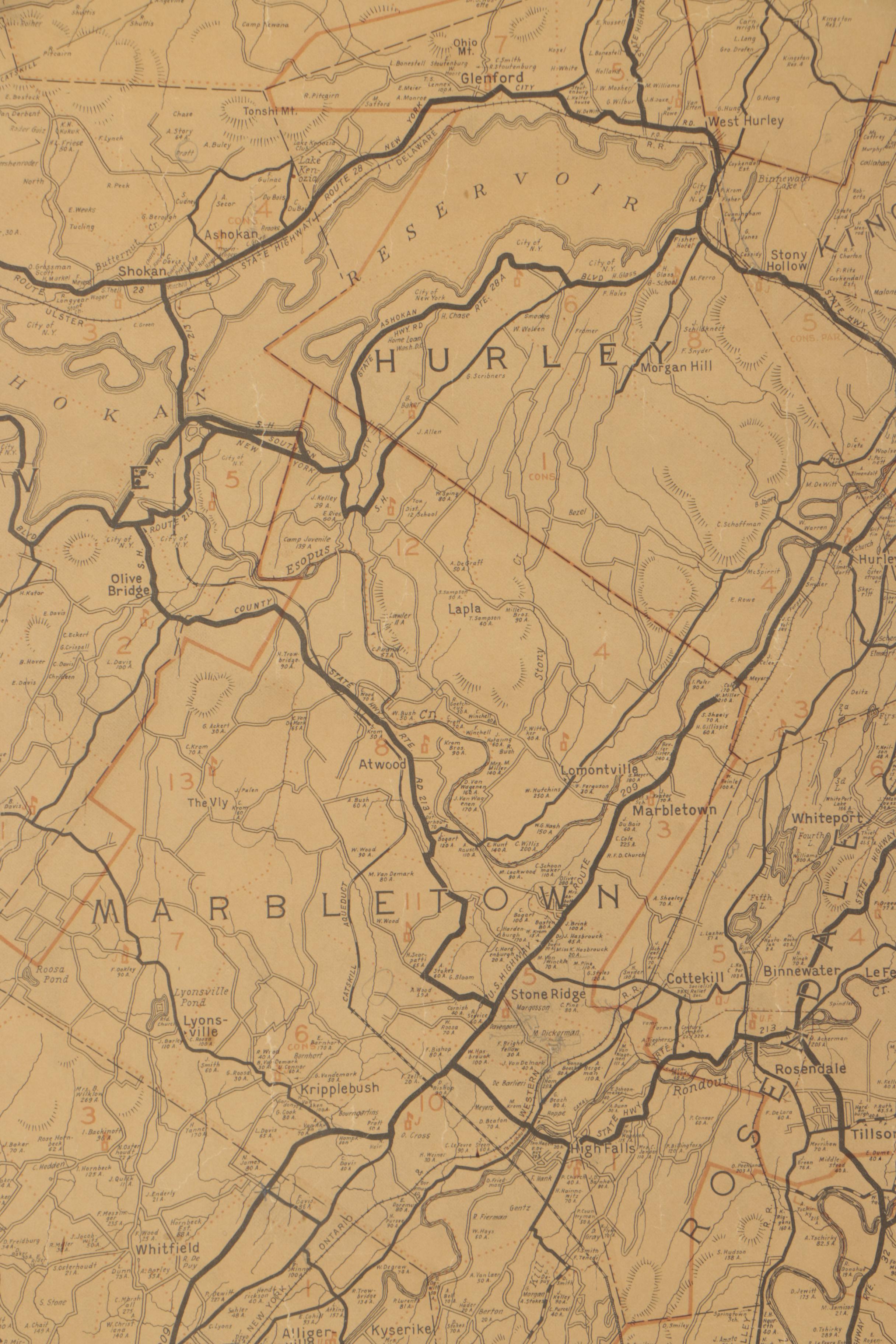 Antique Dolph & Stewart Map of Ulster County, New York