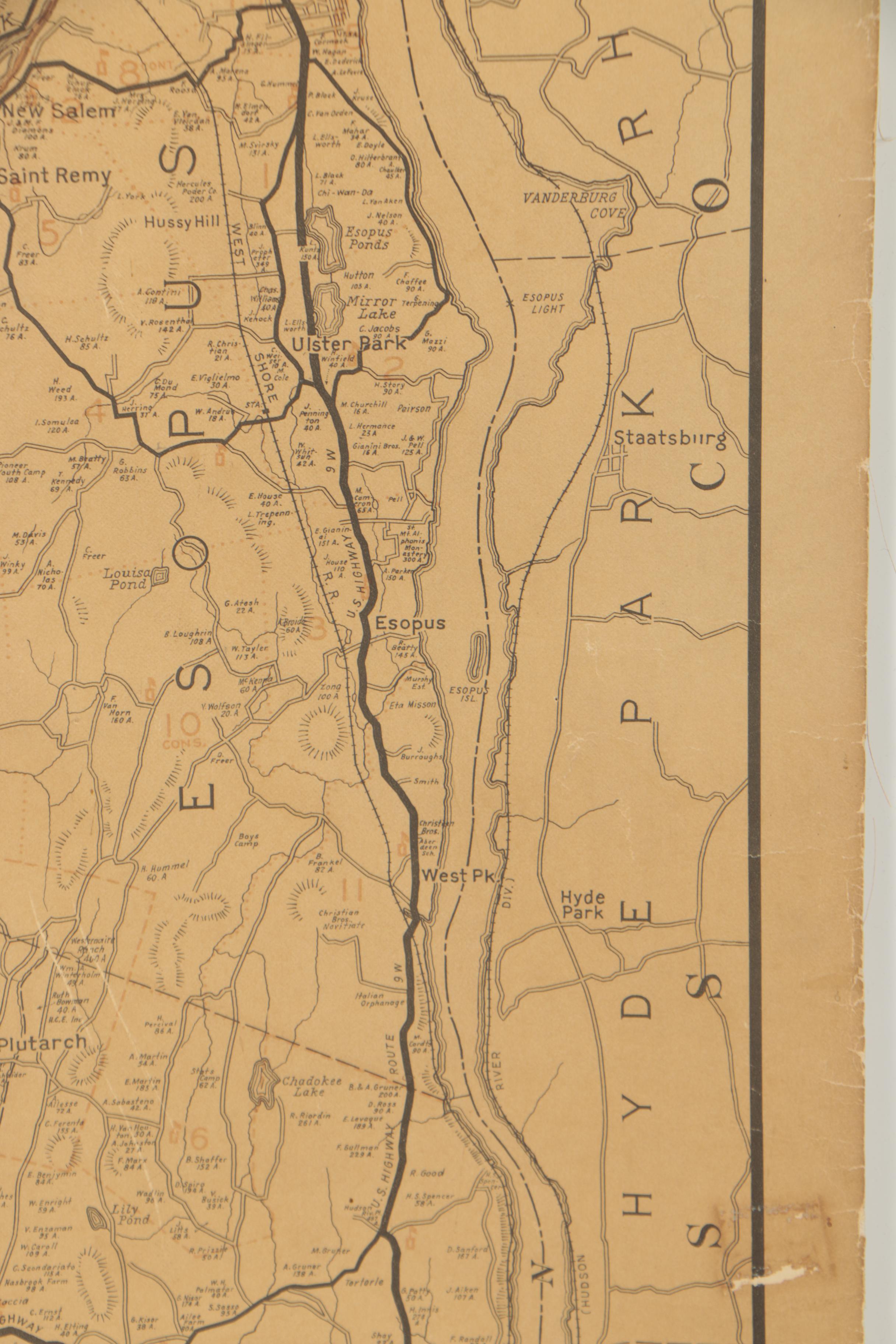 Antique Dolph & Stewart Map of Ulster County, New York