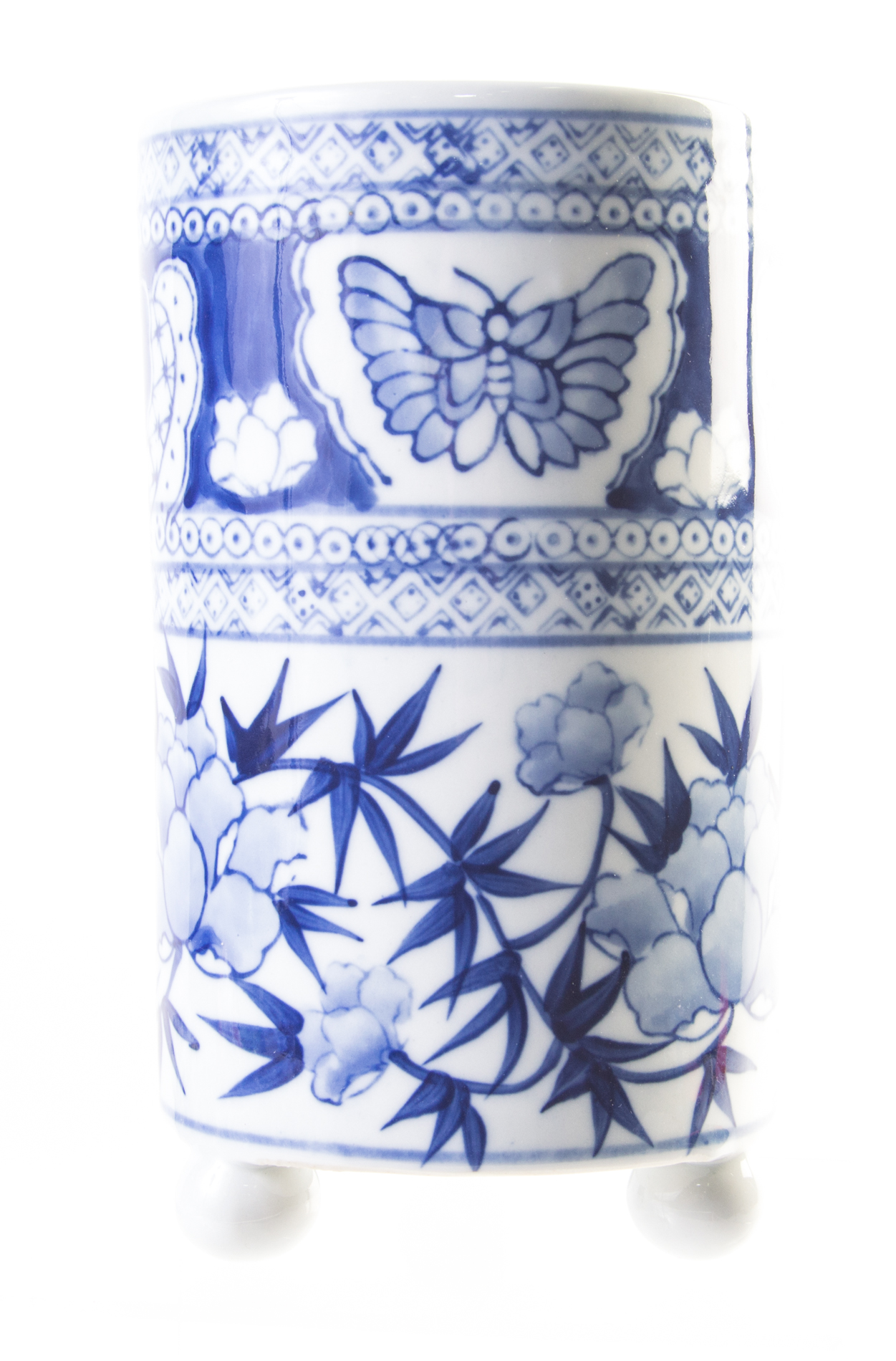 Juego De 6 Candelabros Canton Collection - Two's Company - Decoración China Azul Y Blanco