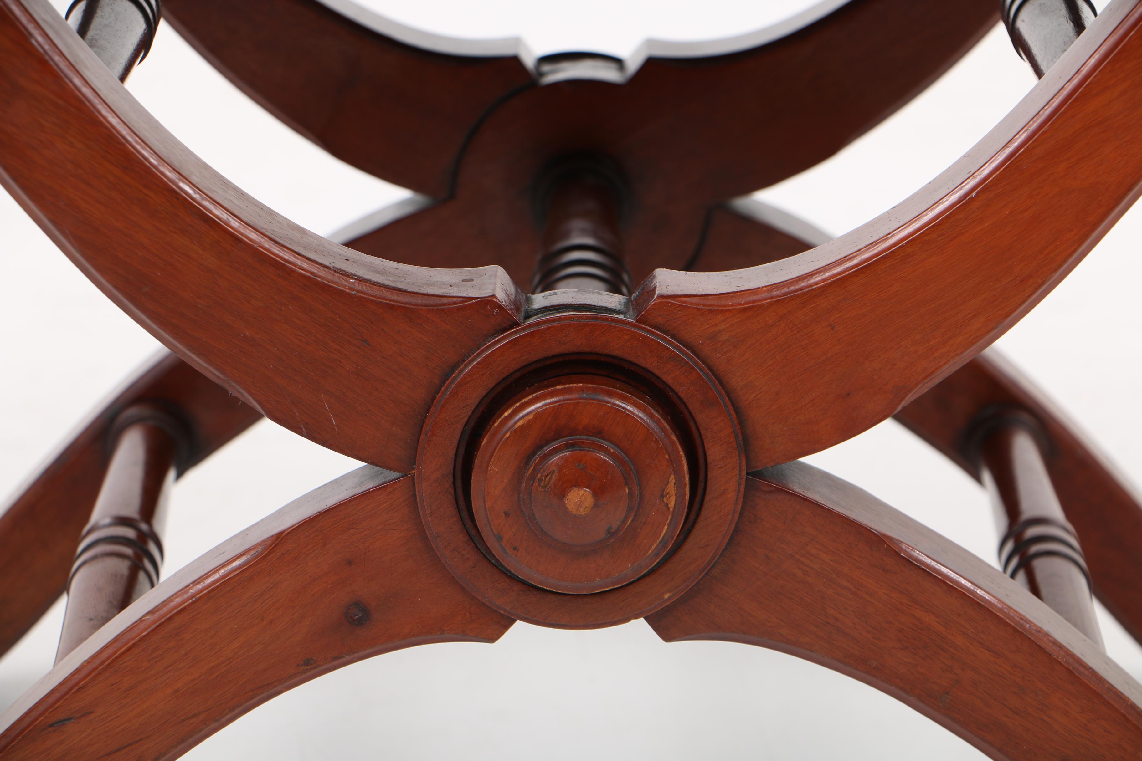 Antique Victorian Adjustable "X Piano Taboret" by L. Postawka & Co.