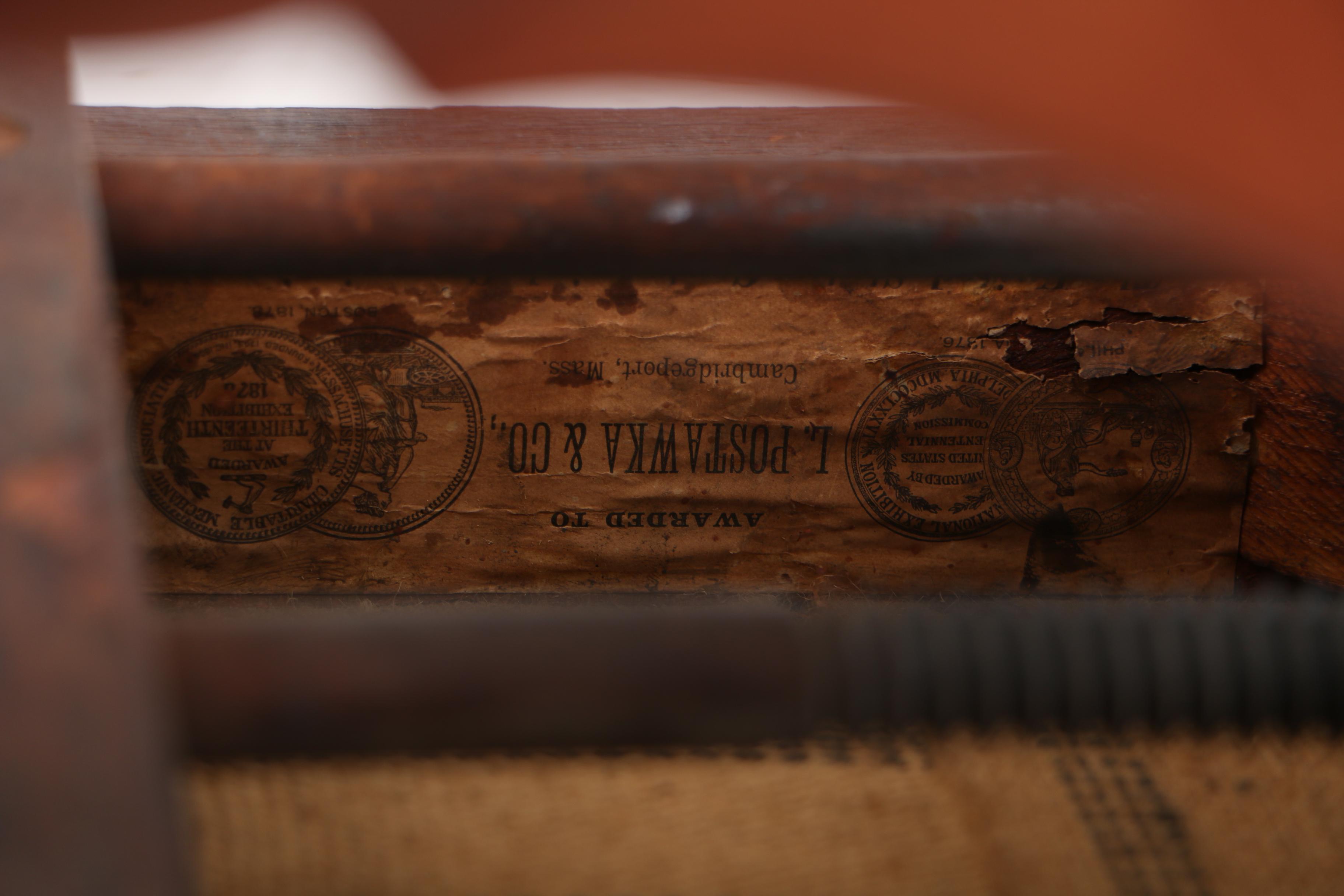 Antique Victorian Adjustable "X Piano Taboret" by L. Postawka & Co.