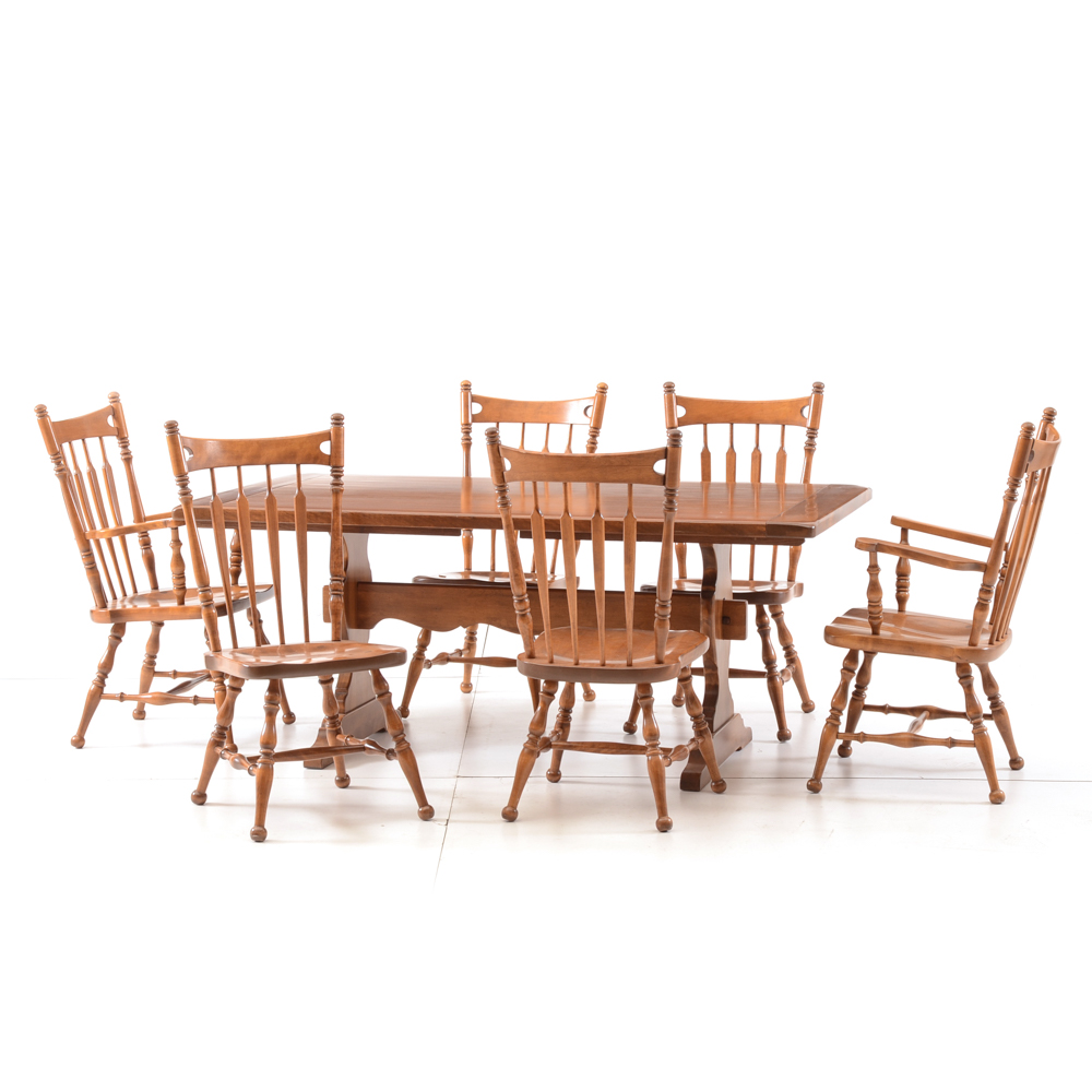 Ethan Allen Trestle Dining Set