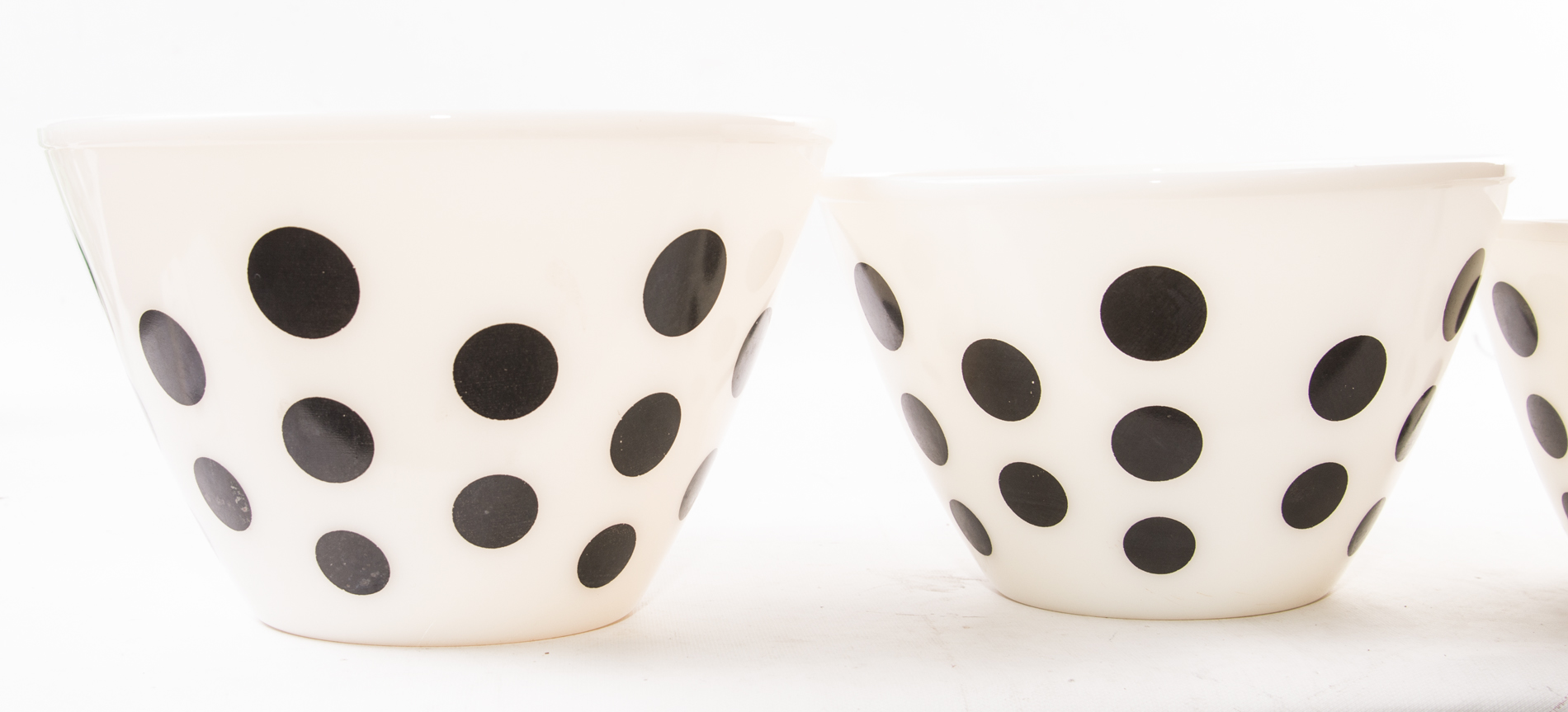 Vintage Fire King "Black Dot" Nested Mixing Bowls