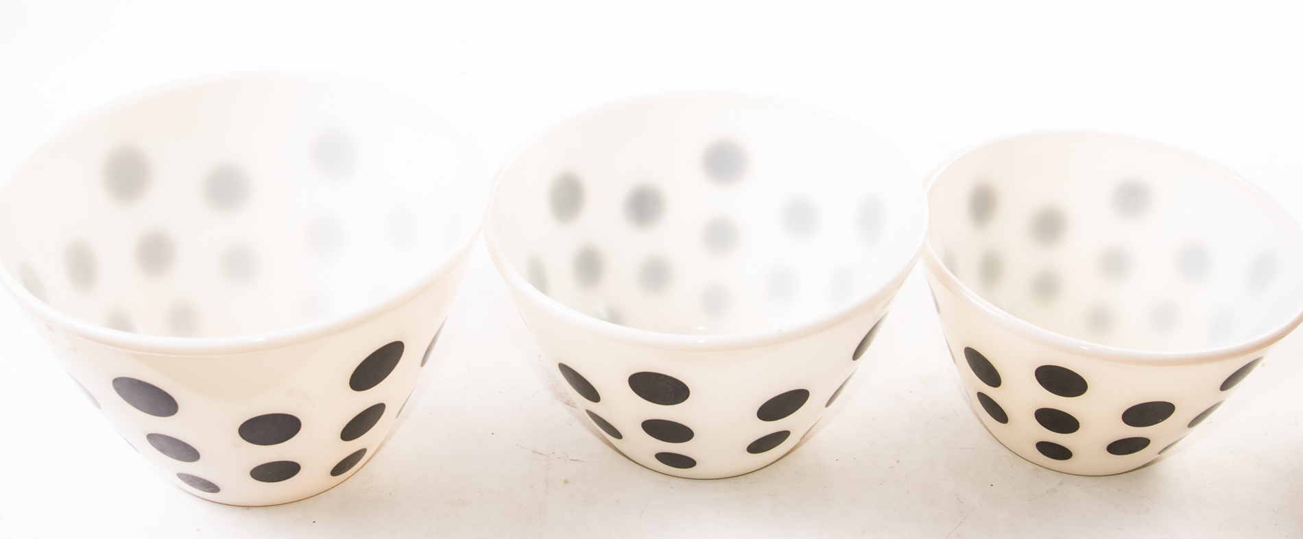 Vintage Fire King "Black Dot" Nested Mixing Bowls