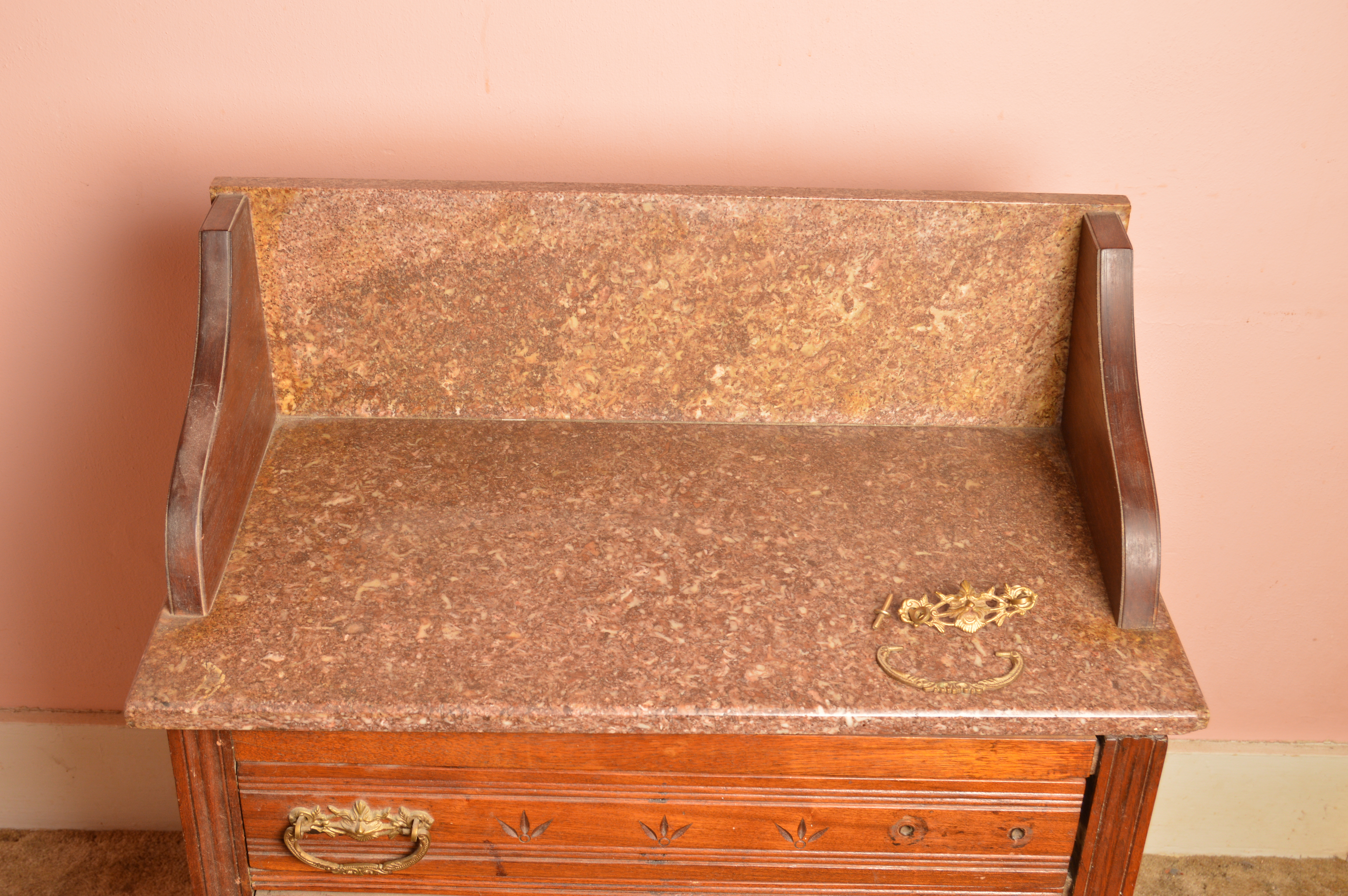 Antique Eastlake Marble Top Wash Stand