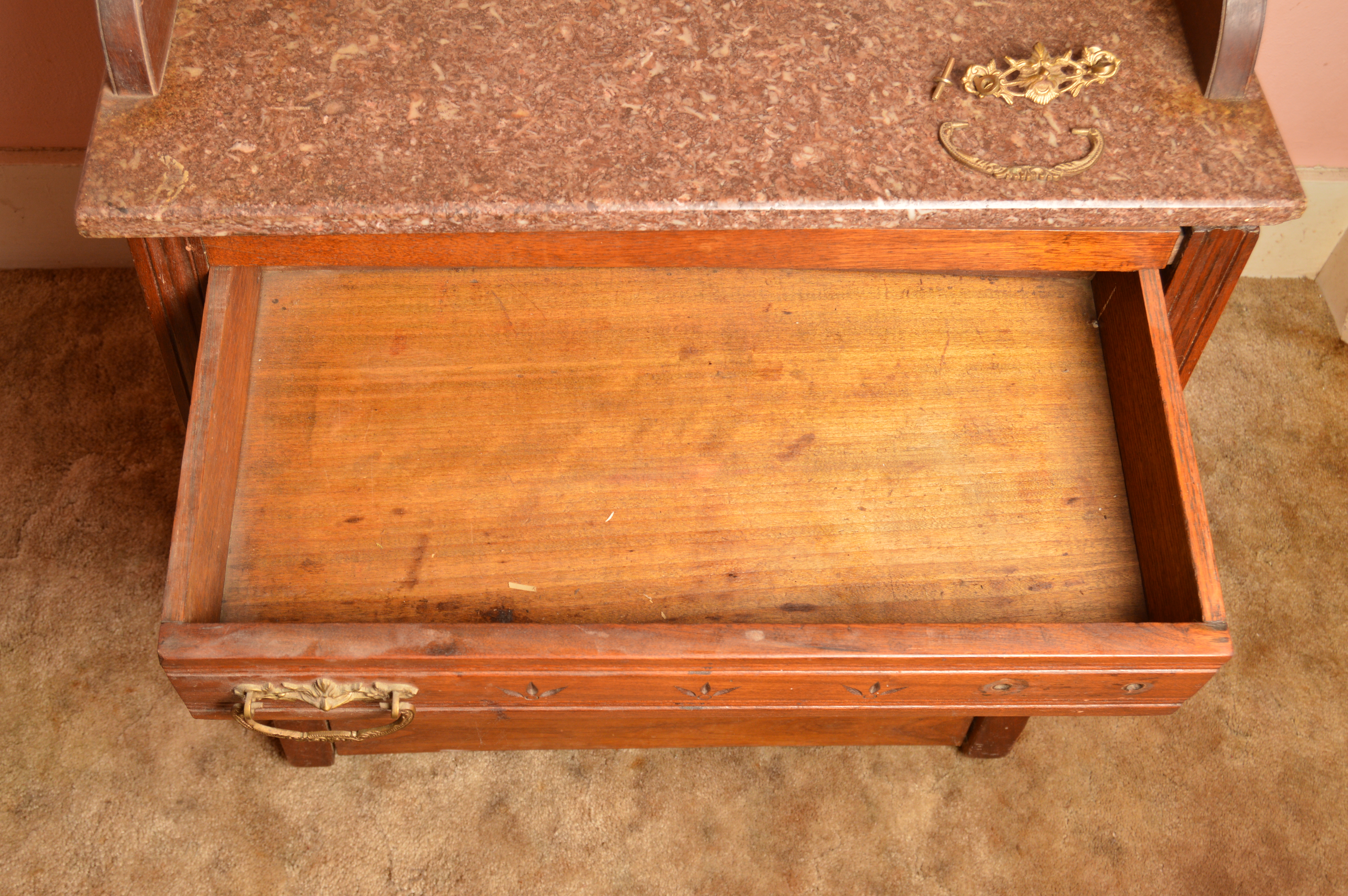 Antique Eastlake Marble Top Wash Stand