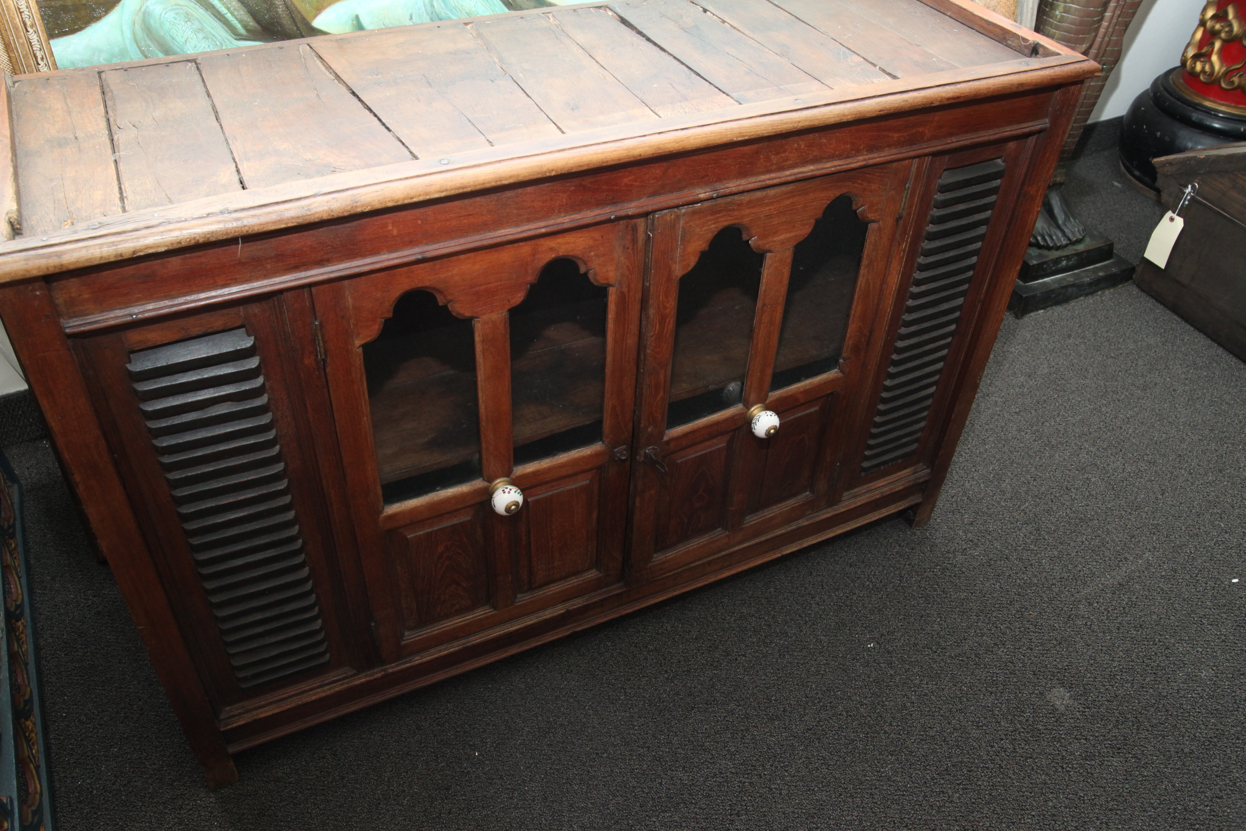 Antique French Country Fruitwood China Cabinet Base