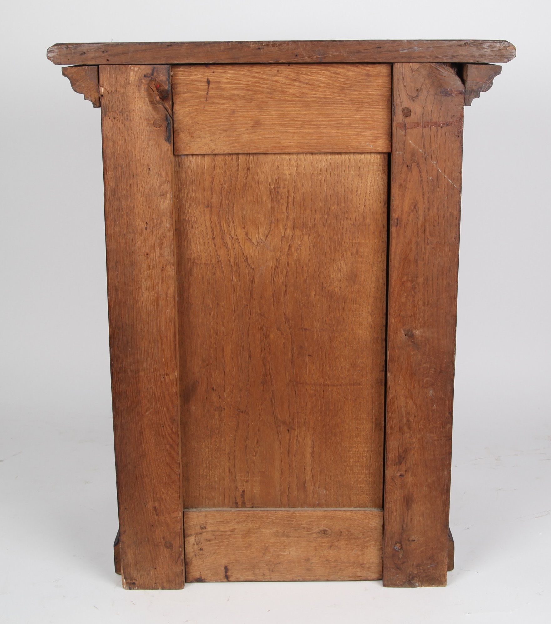 Antique Gothic Revival Carved Oak Church Cabinet