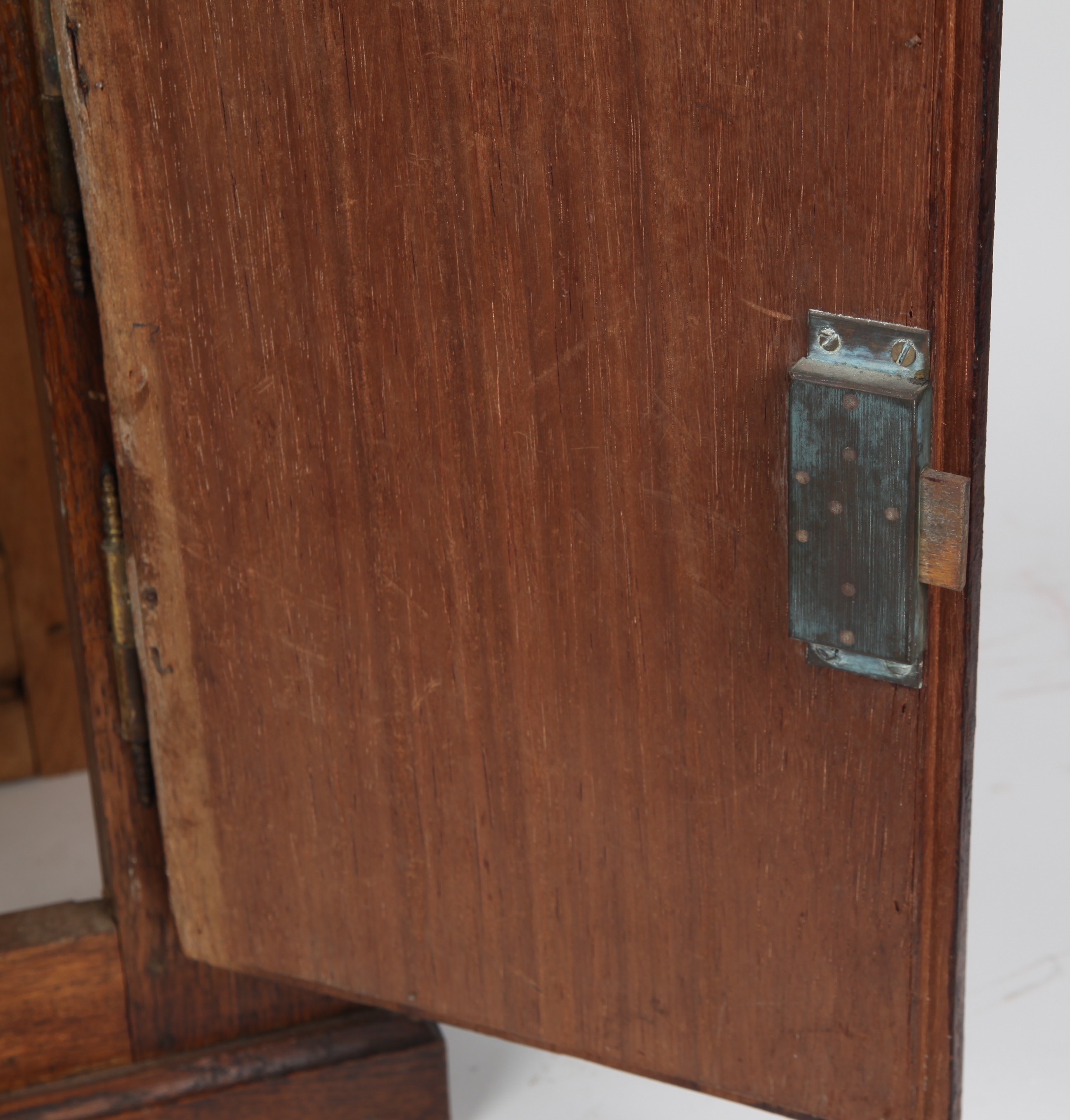 Antique Gothic Revival Carved Oak Church Cabinet