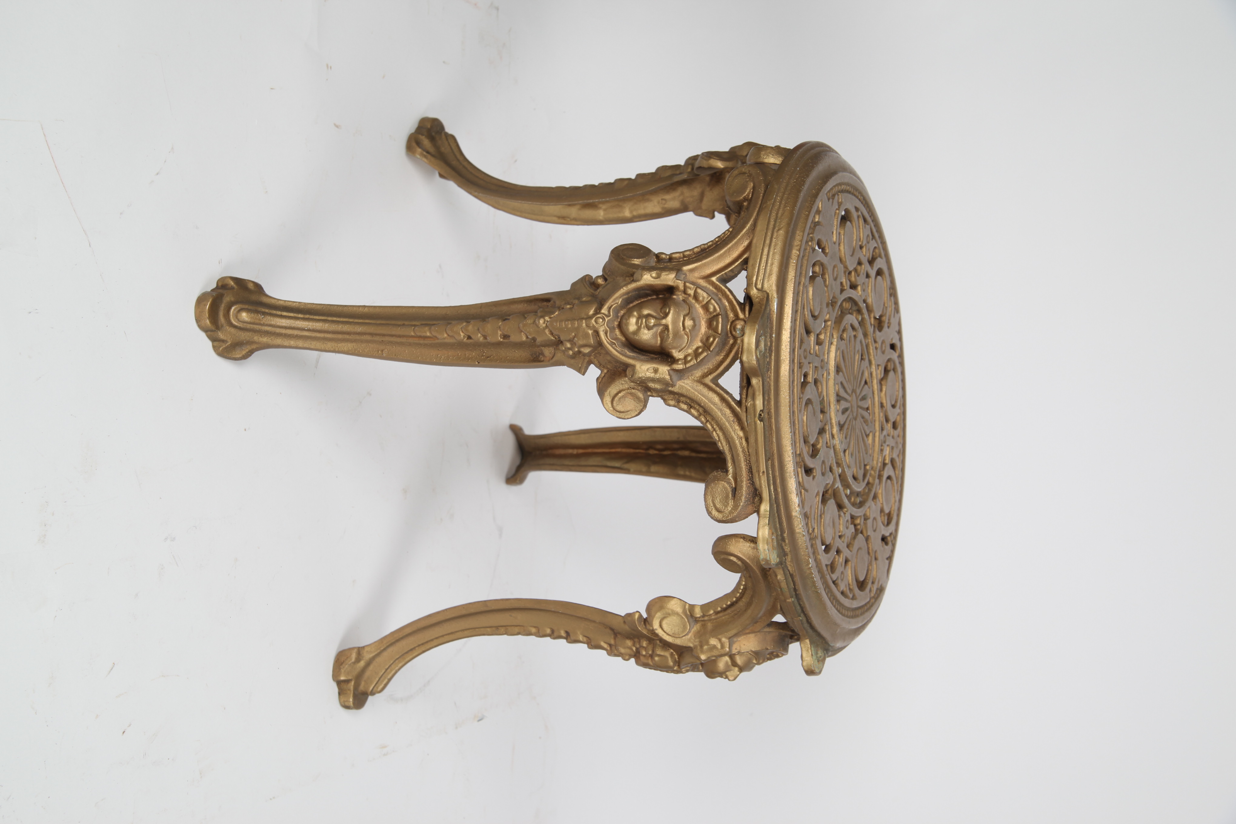 Ornate Gold Painted Cast Aluminum Chair