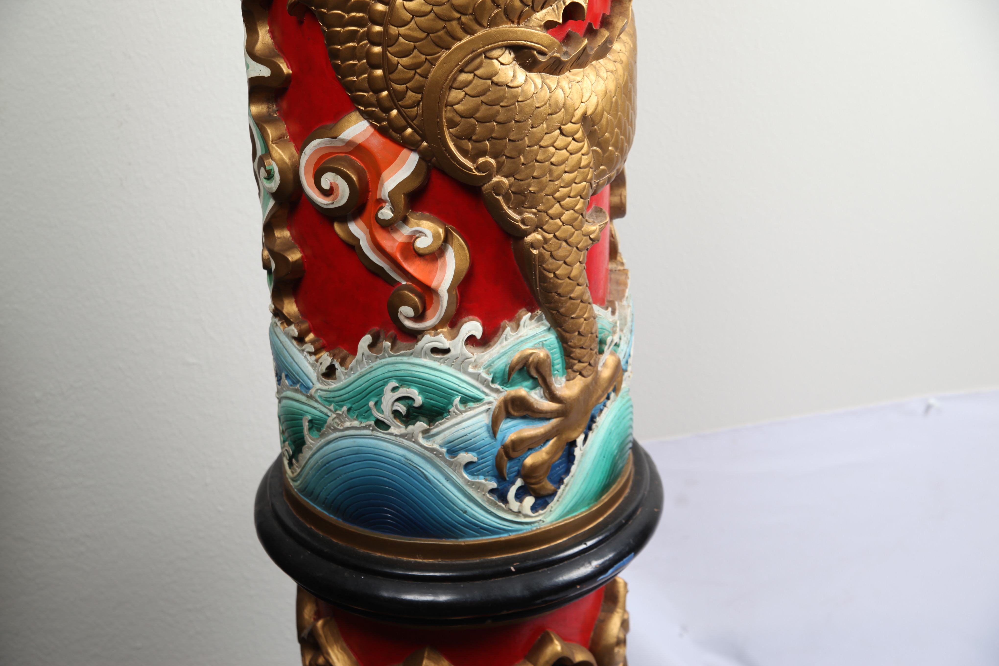 Chinese Style Post with Moulded Dragons
