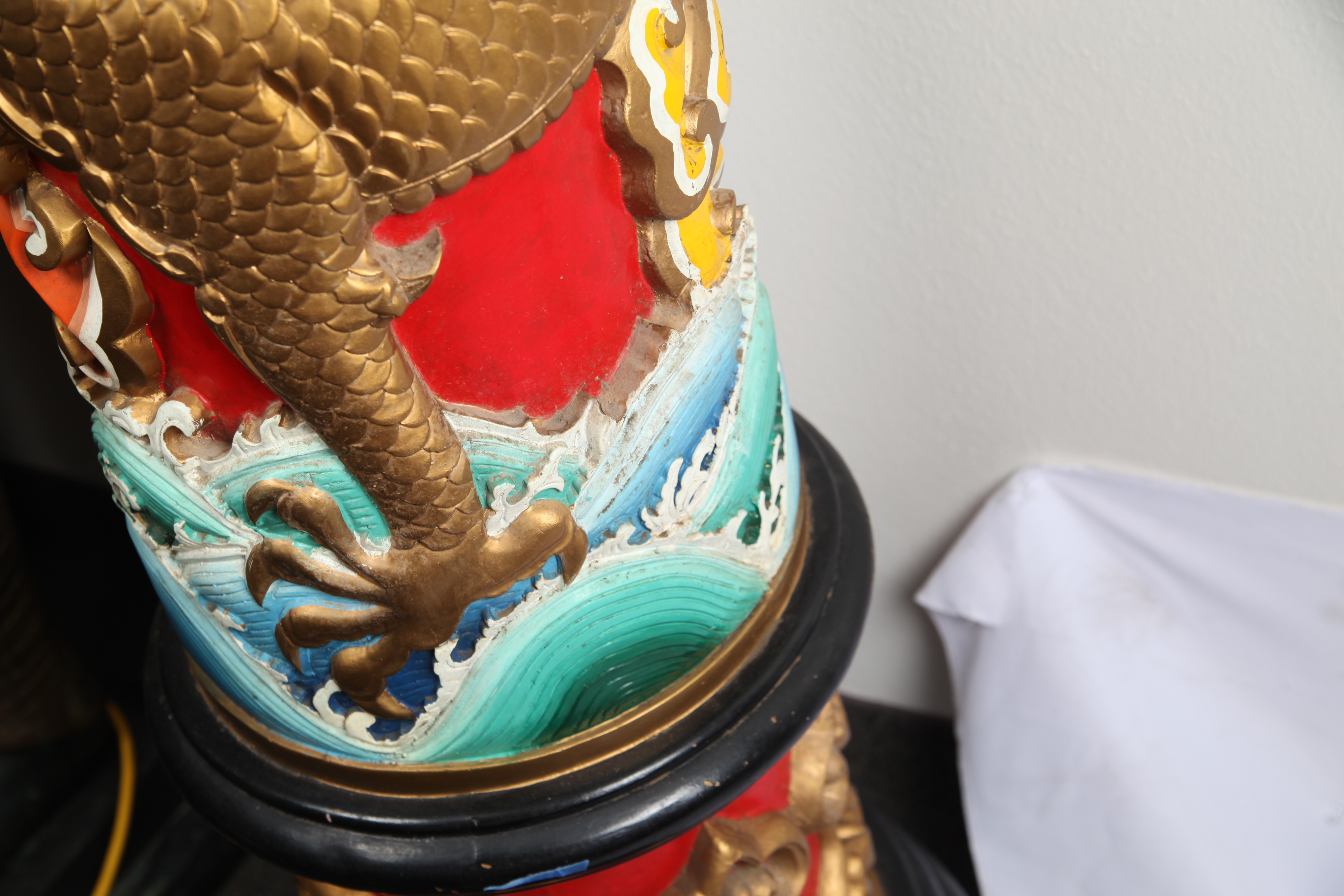 Chinese Style Post with Moulded Dragons