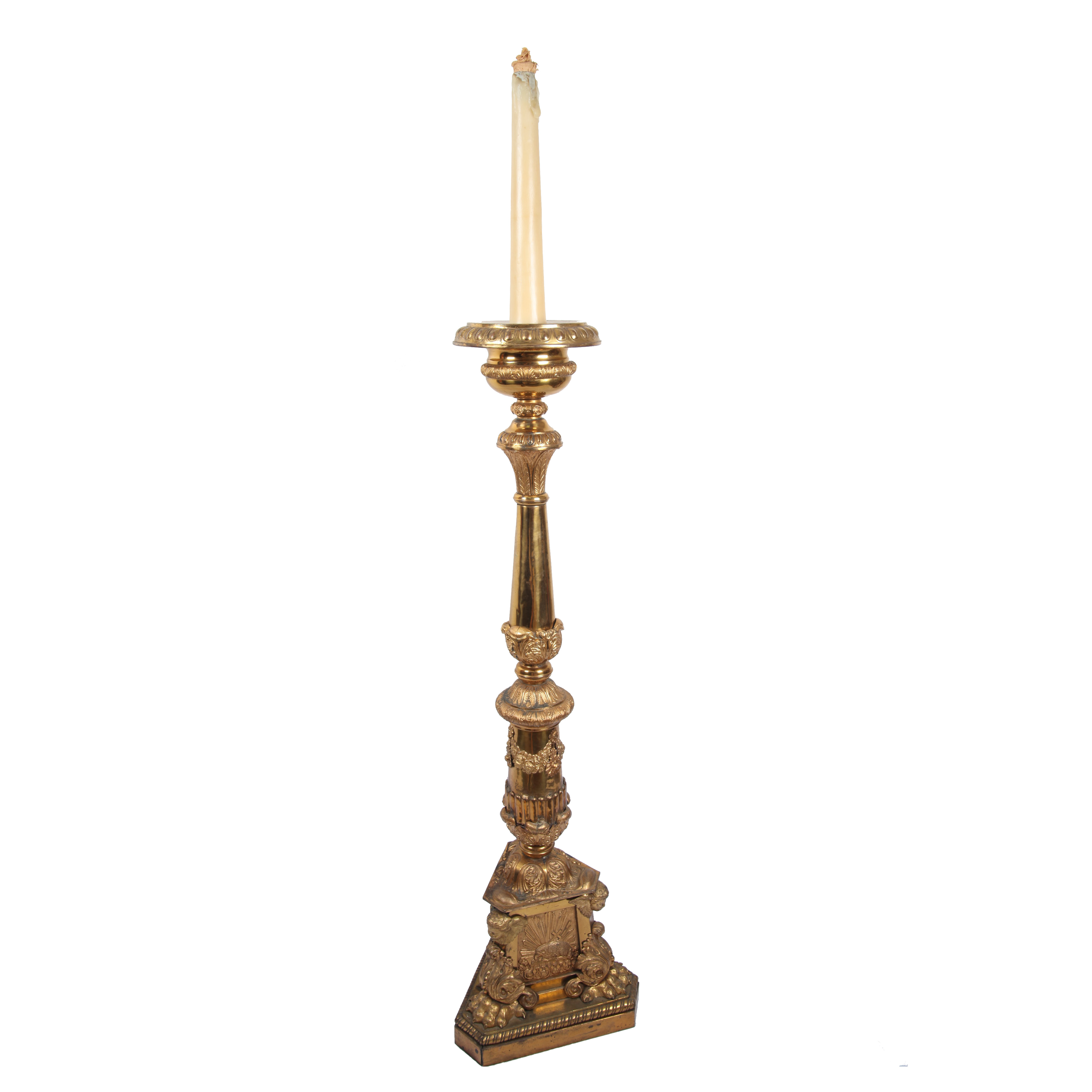 Brass Standing Altar Candle Holder