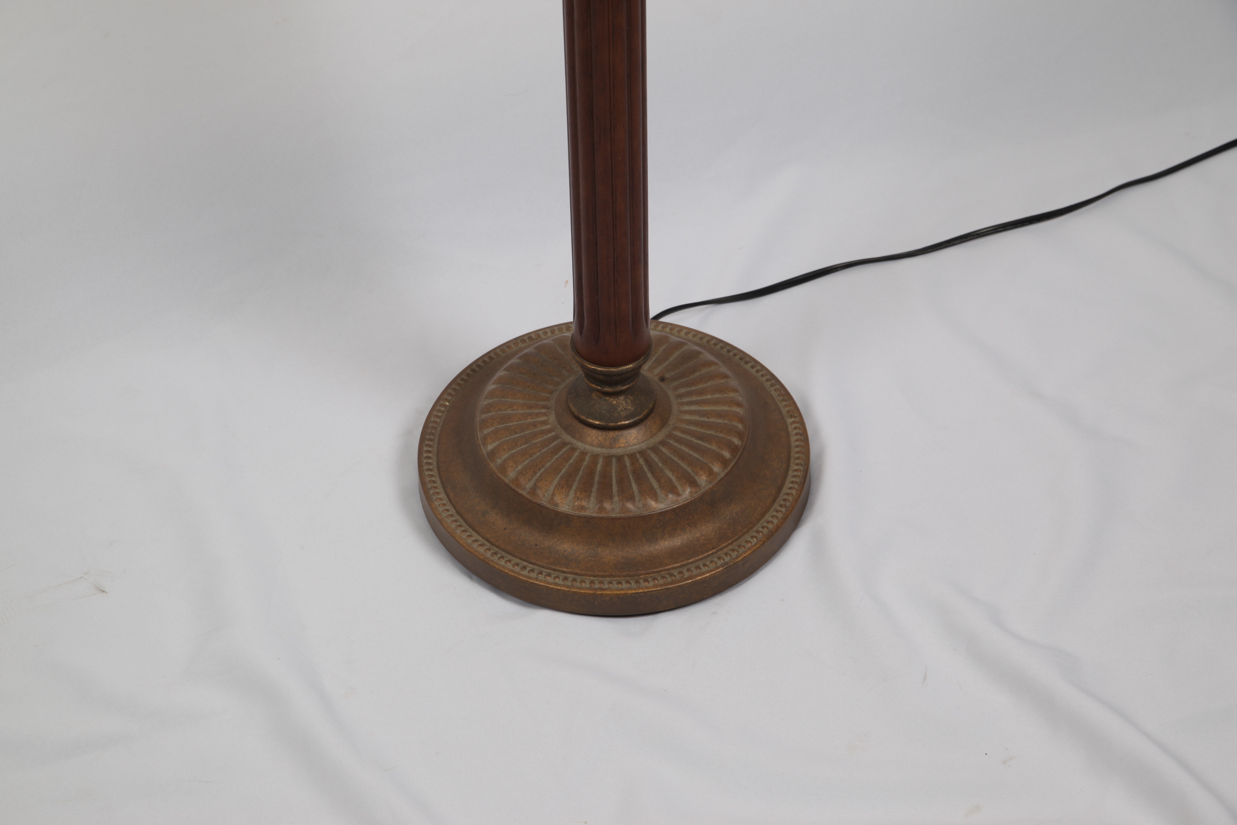 Torchiere Style Wooden Floor Lamp