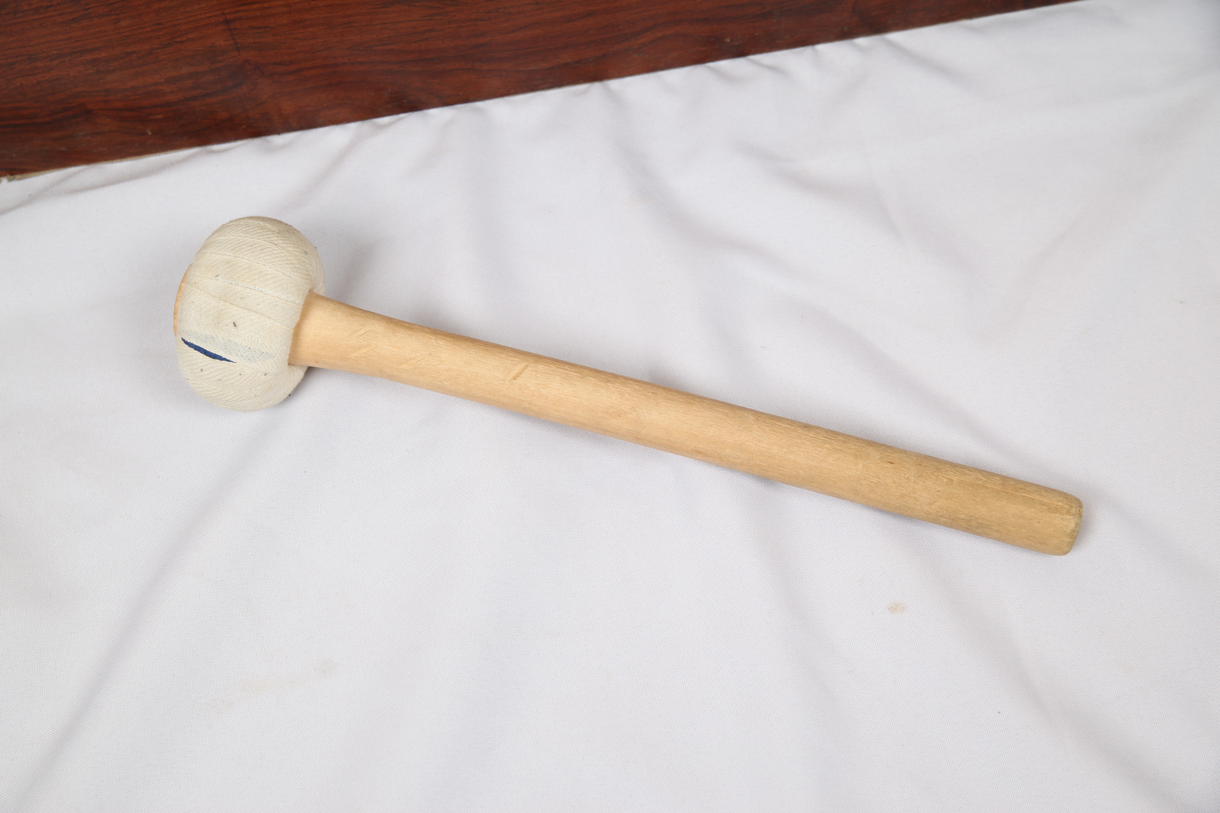 Chinese Gong in Carved Hanger with Cherry Finish