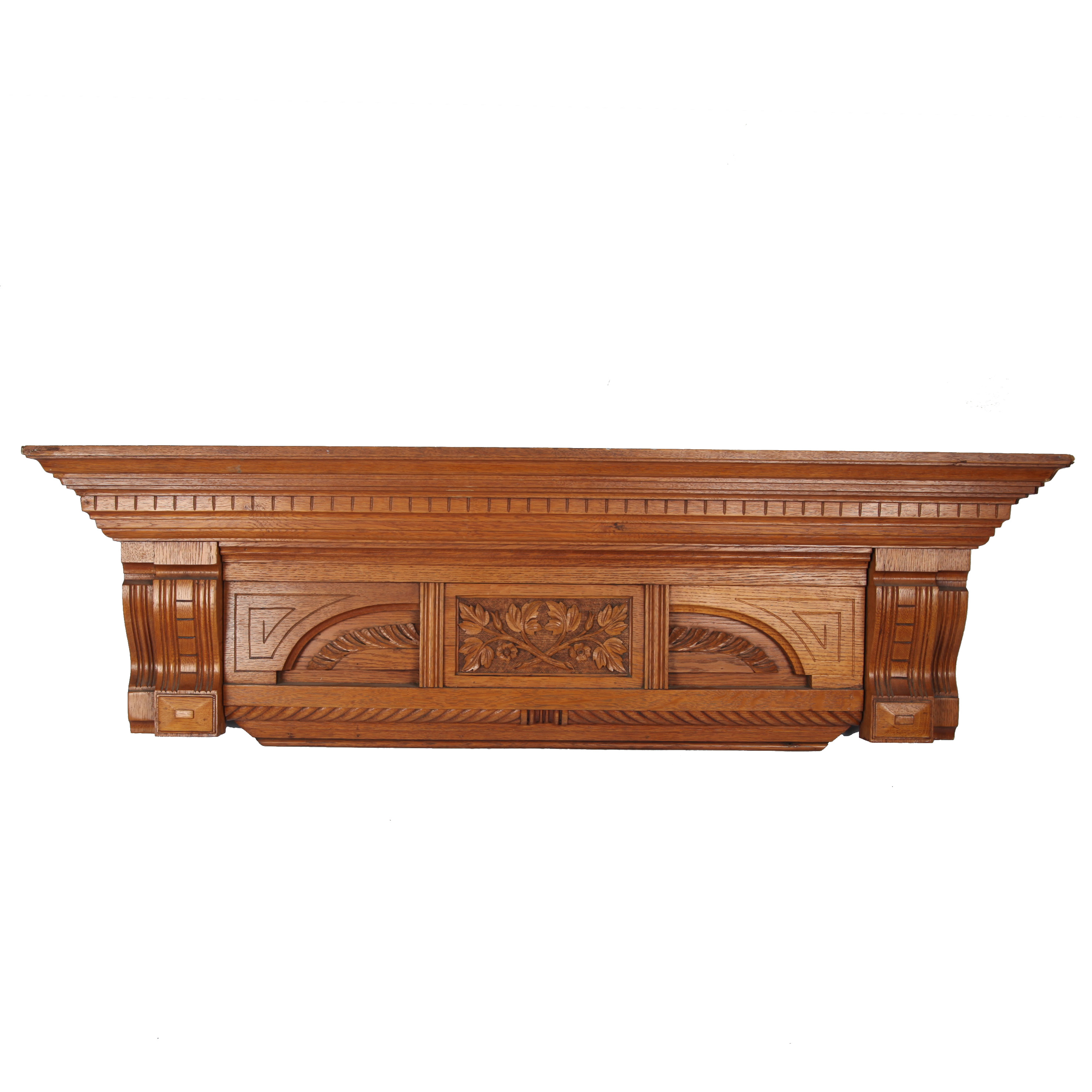 Antique Oak Cornice or Overmantel Wall Hanging