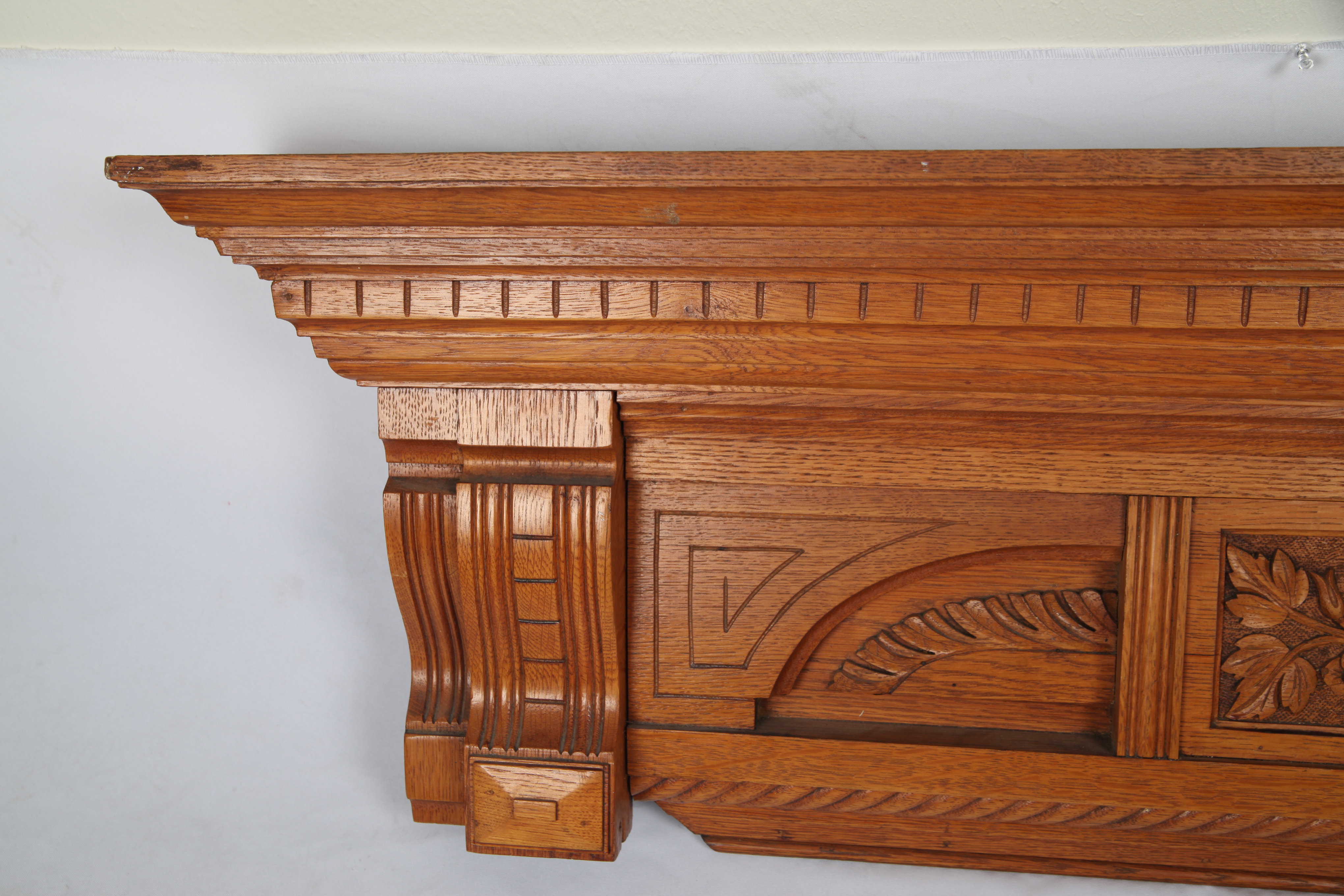 Antique Oak Cornice or Overmantel Wall Hanging