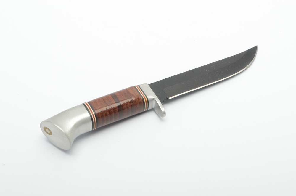 Vintage Western U.S.A. w36 Fixed Black Blade Knife