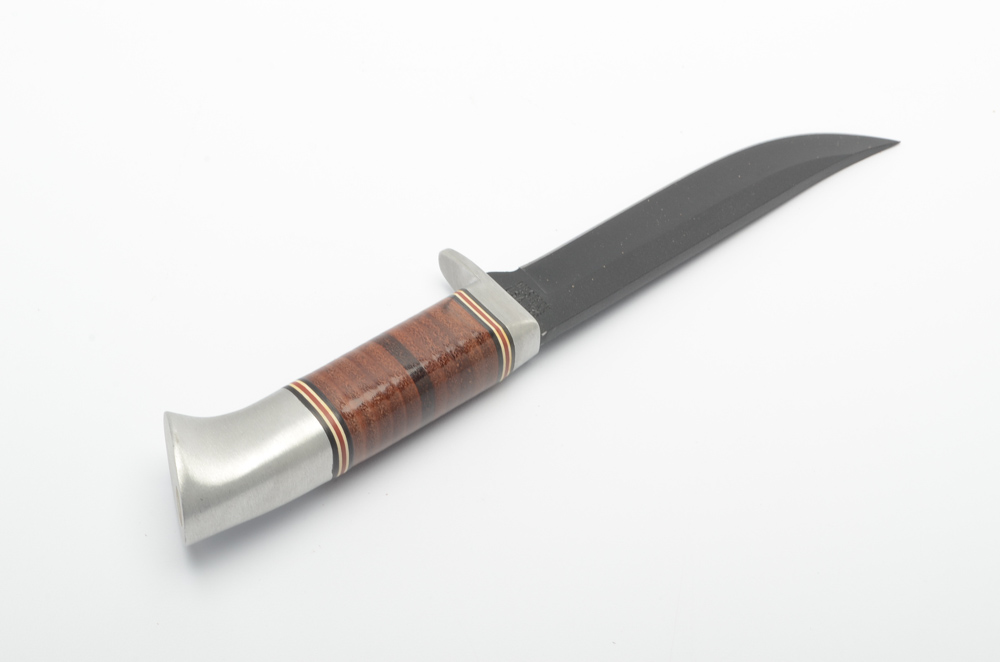 Vintage Western U.S.A. w36 Fixed Black Blade Knife