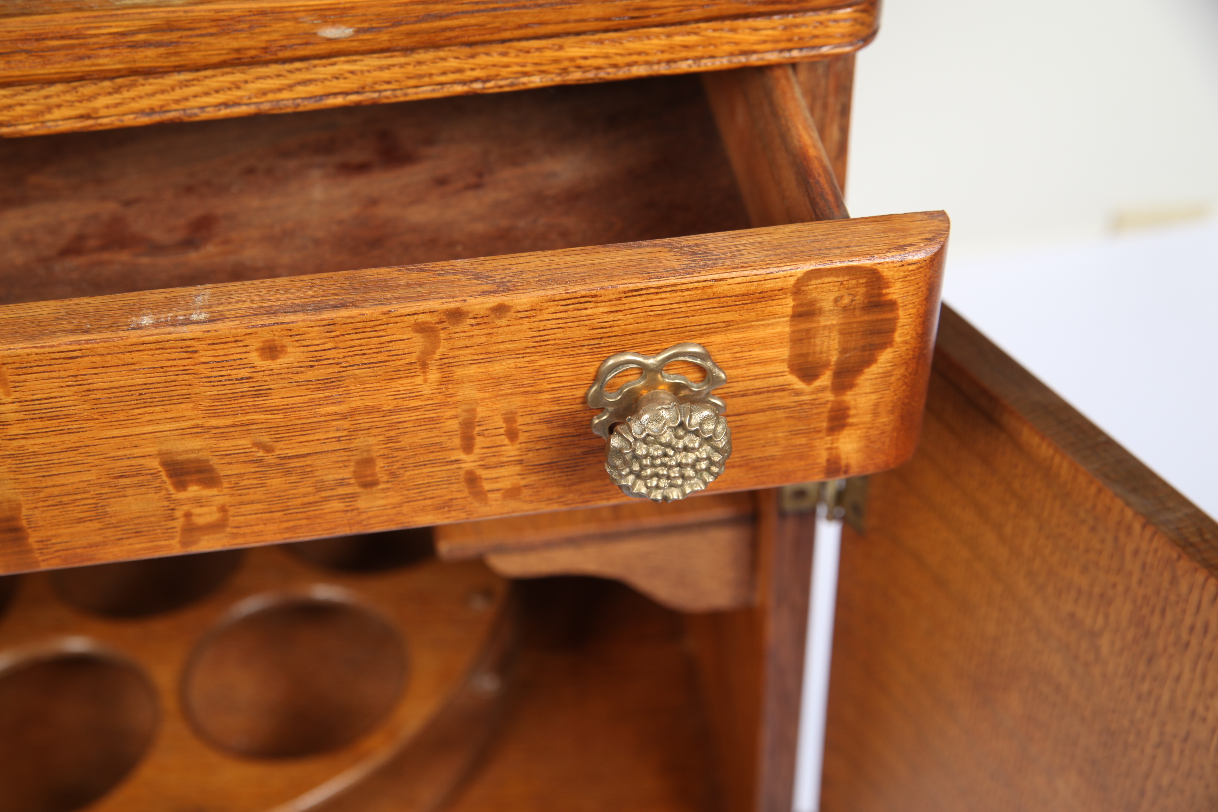 Art Nouveau Oak Bar Server