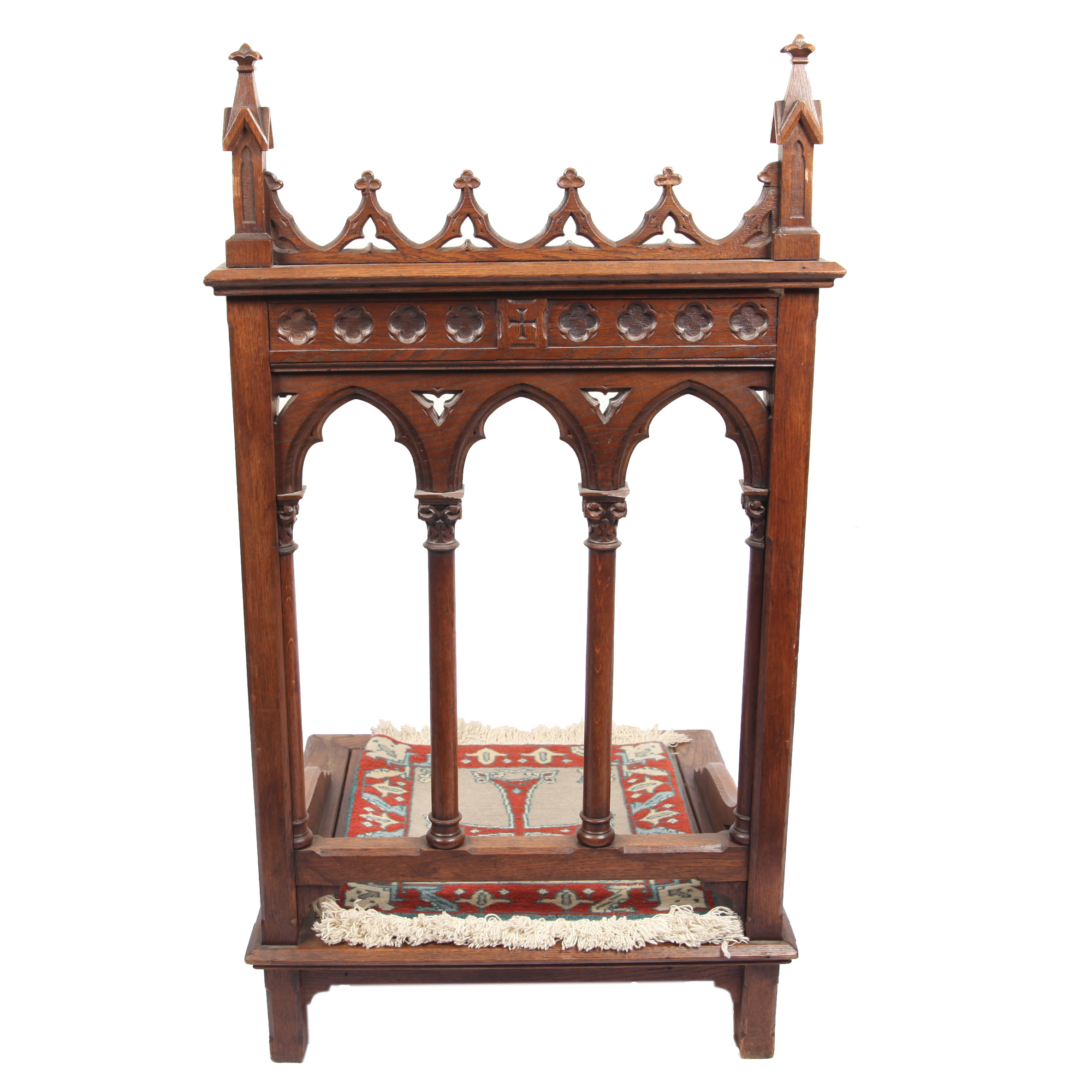 Gothic Revival Oak and Cane Prie-dieu