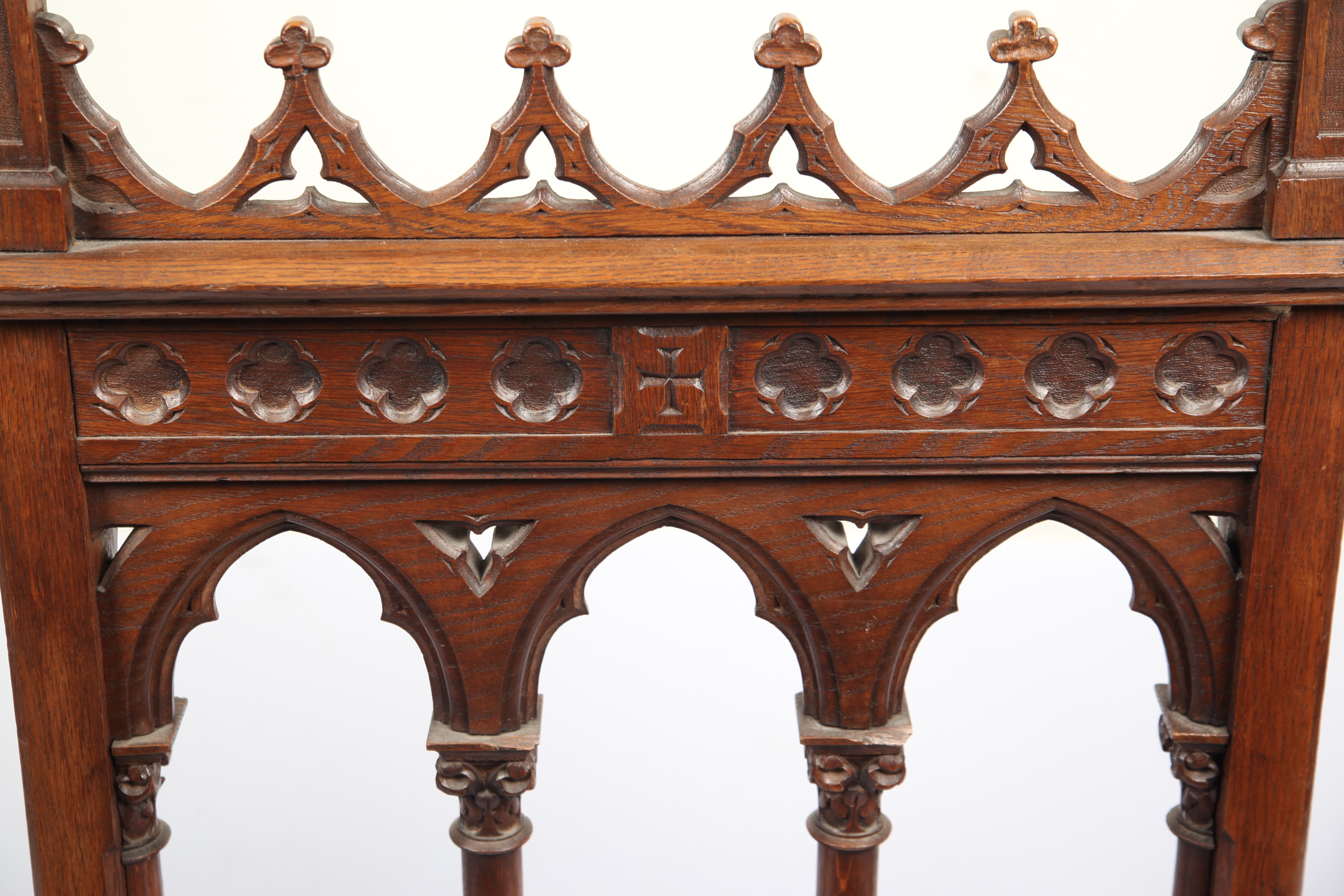 Gothic Revival Oak and Cane Prie-dieu