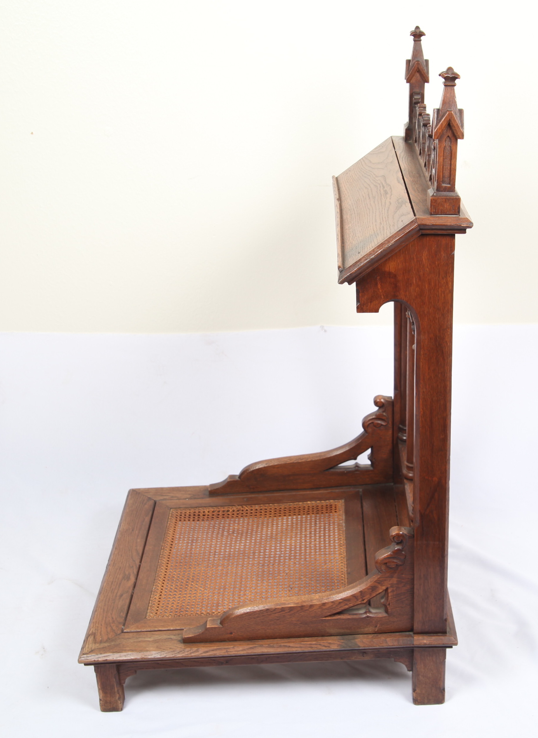 Gothic Revival Oak and Cane Prie-dieu