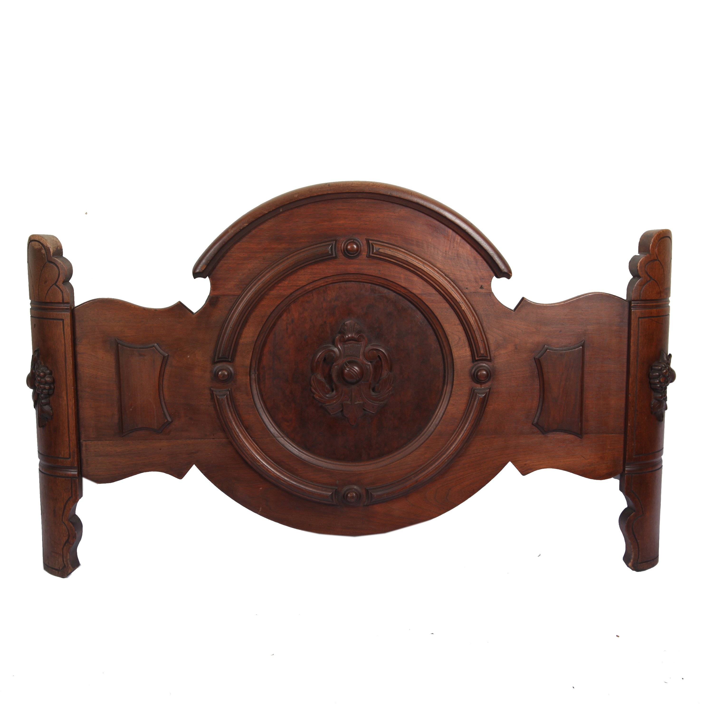 Antique Renaissance Revival Walnut Bed Frame