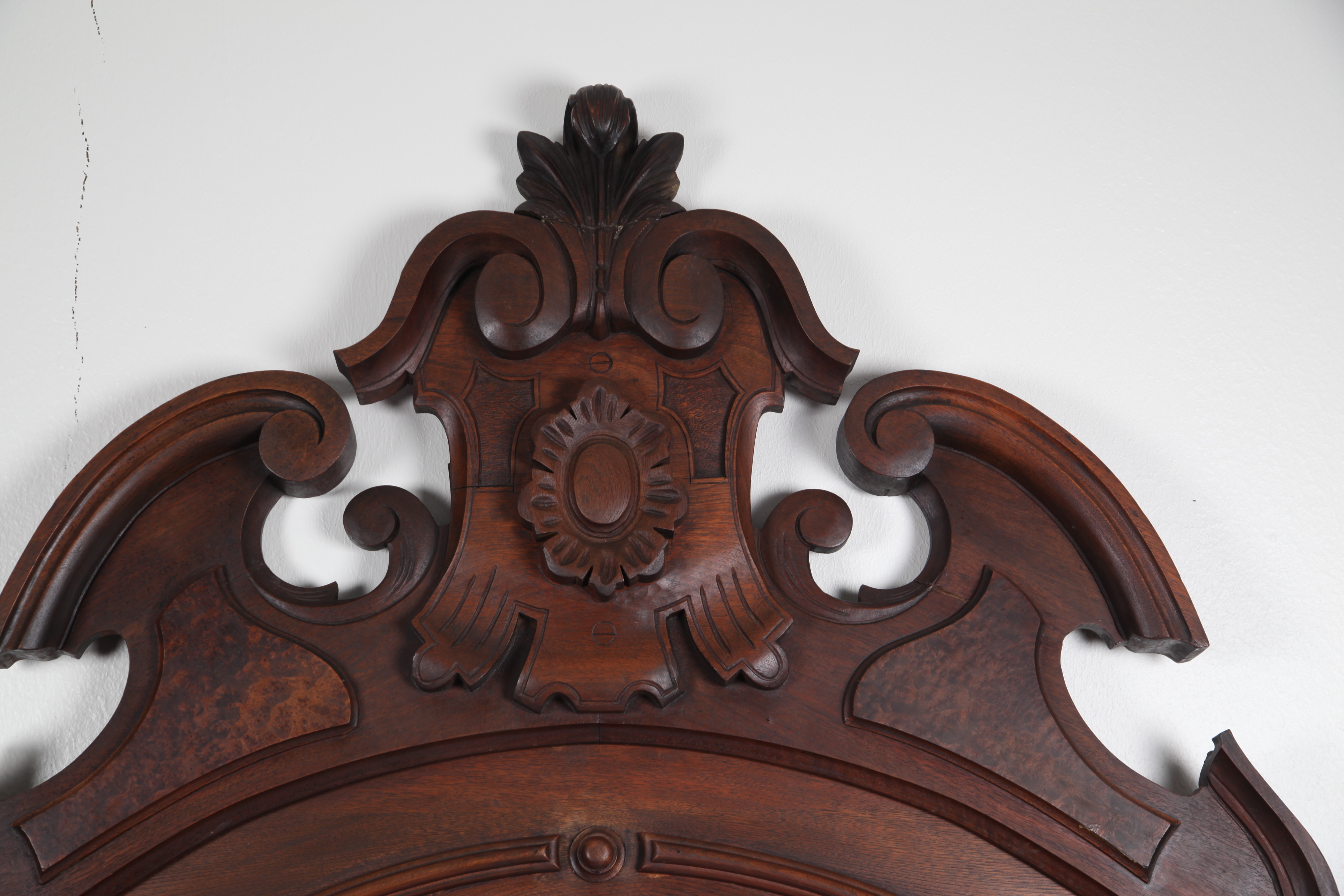 Antique Renaissance Revival Walnut Bed Frame