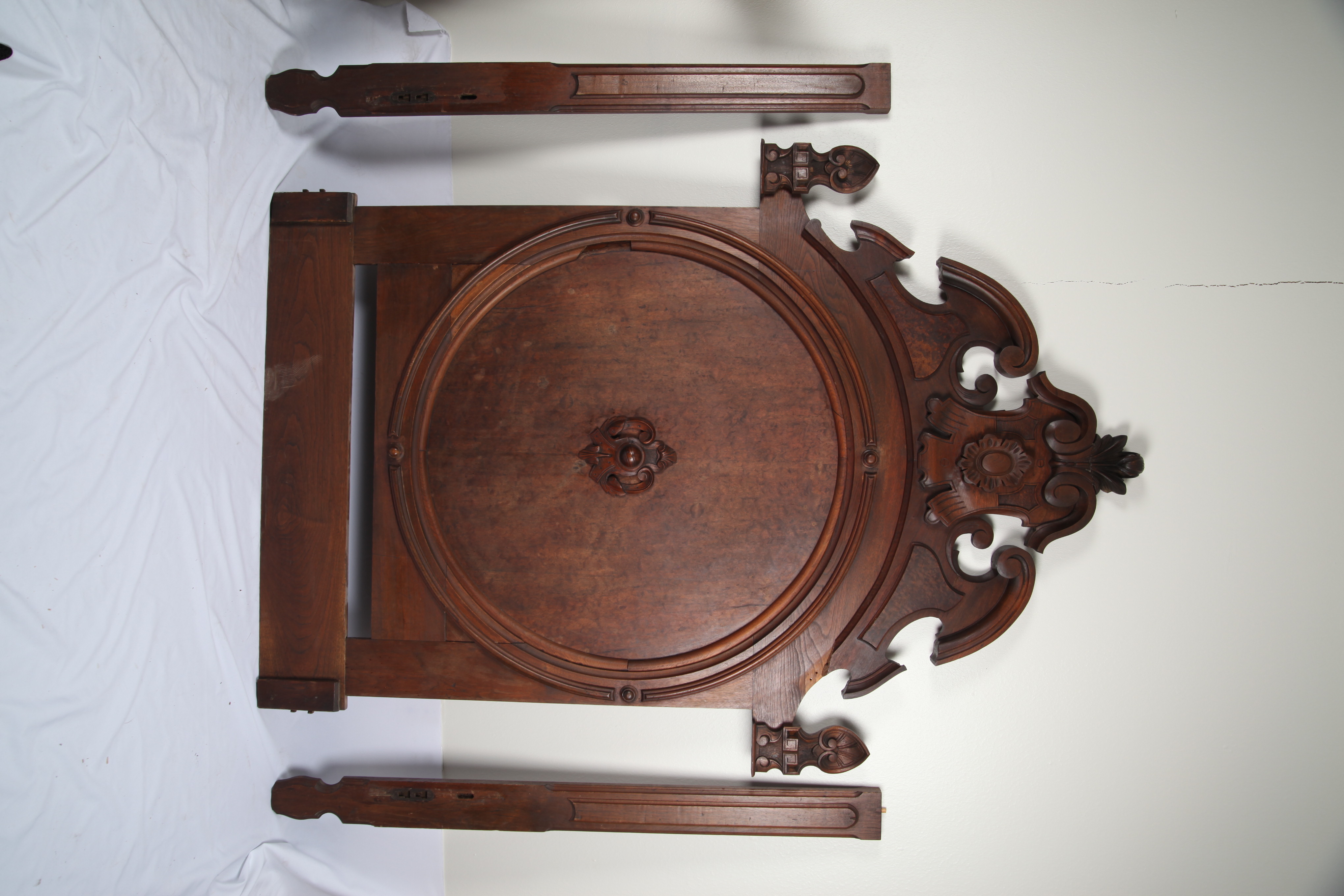 Antique Renaissance Revival Walnut Bed Frame
