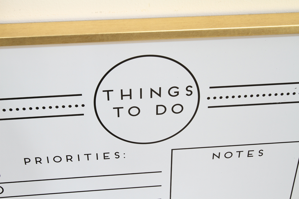 Wall Mount Dry Erase Organizer Board