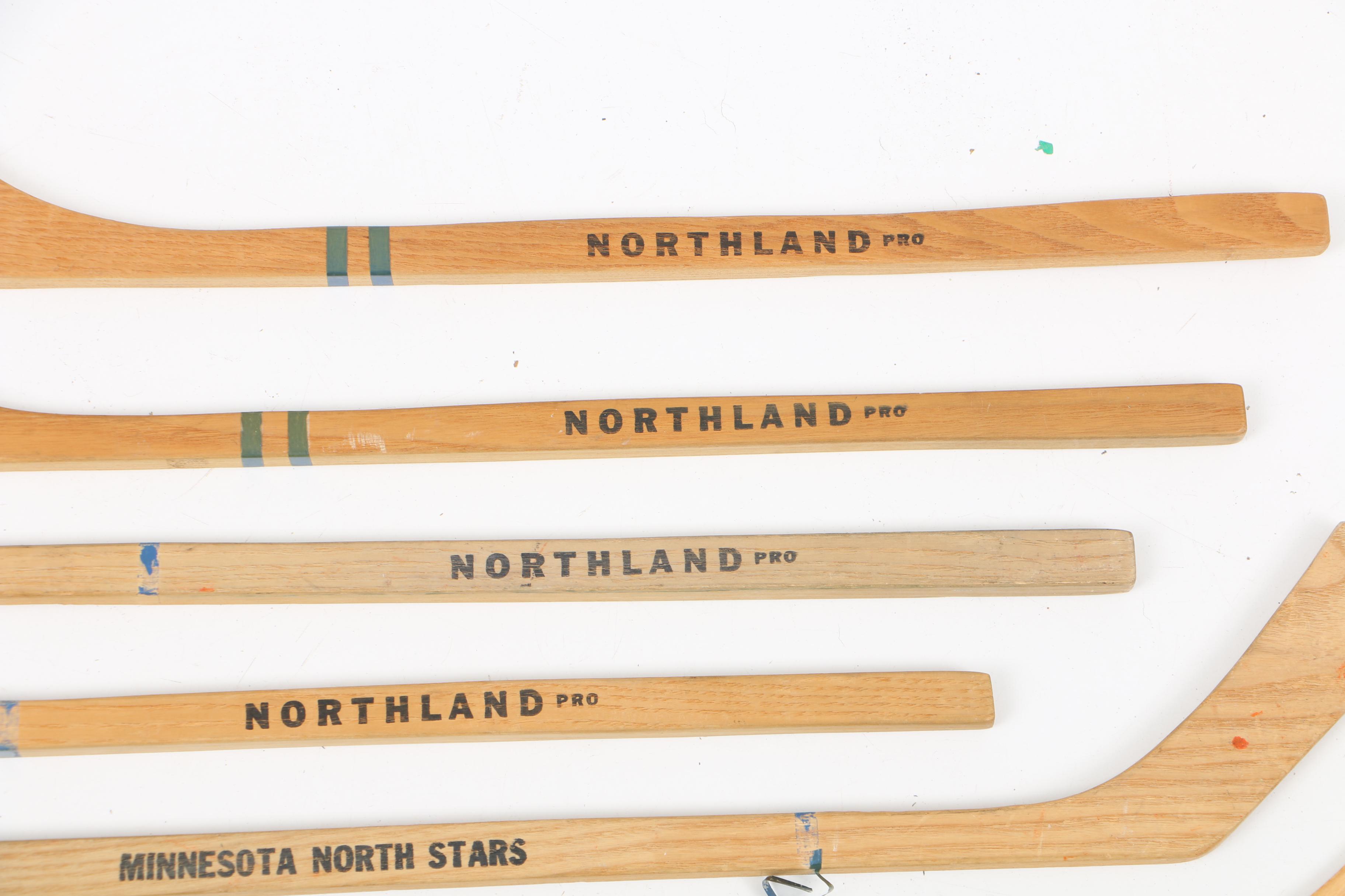 Signed 1962 IIHF Wooden Souvenir Hockey Stick and Ceremonial Sticks