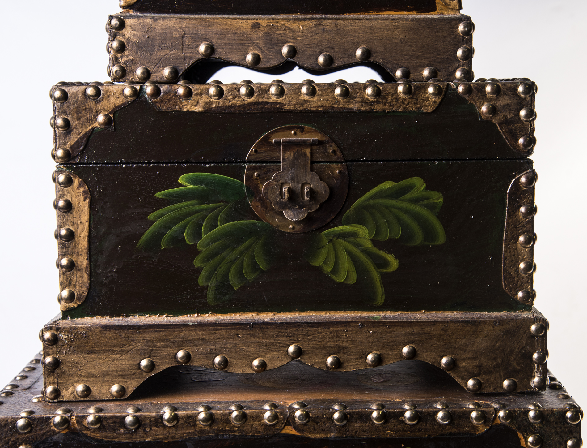 Painted Petite Wooden Nesting Trunks