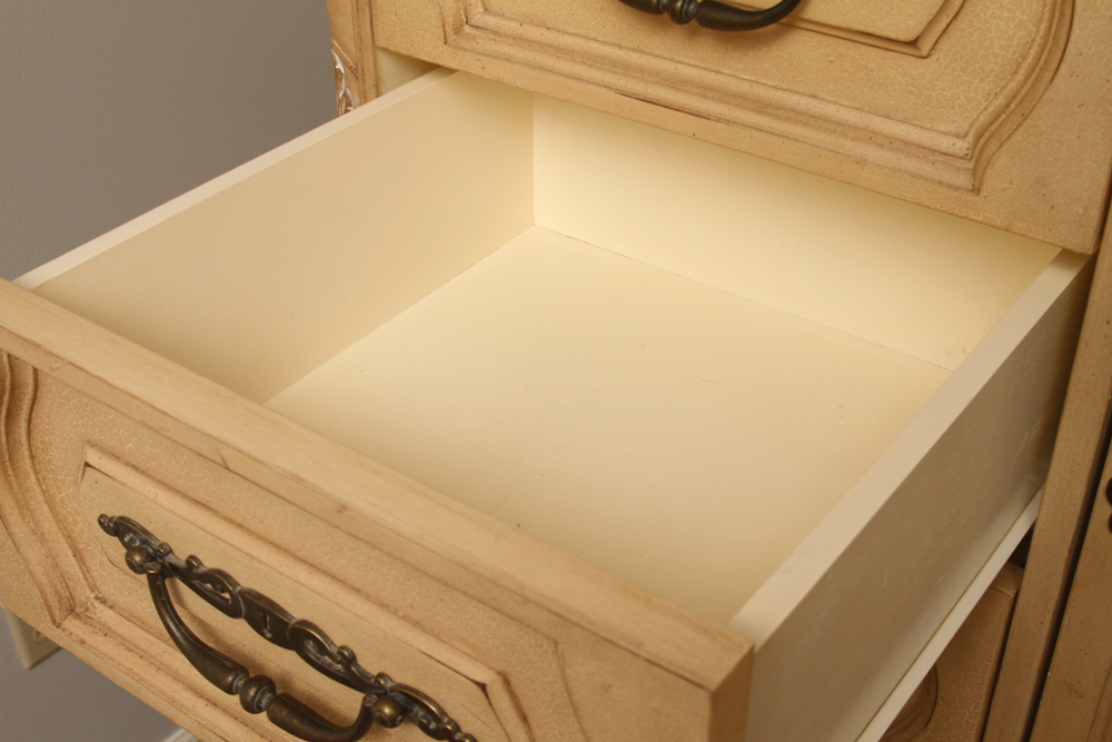 Stone Top Neoclassical Style Wardrobe with Metal Base