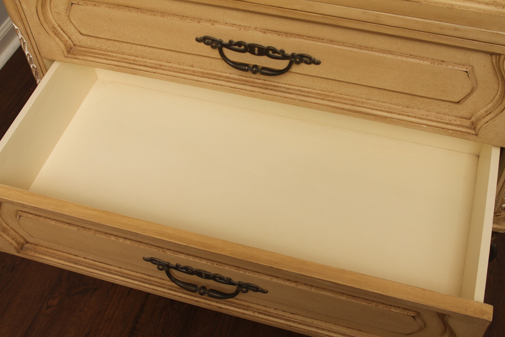 Stone Top Neoclassical Style Wardrobe with Metal Base