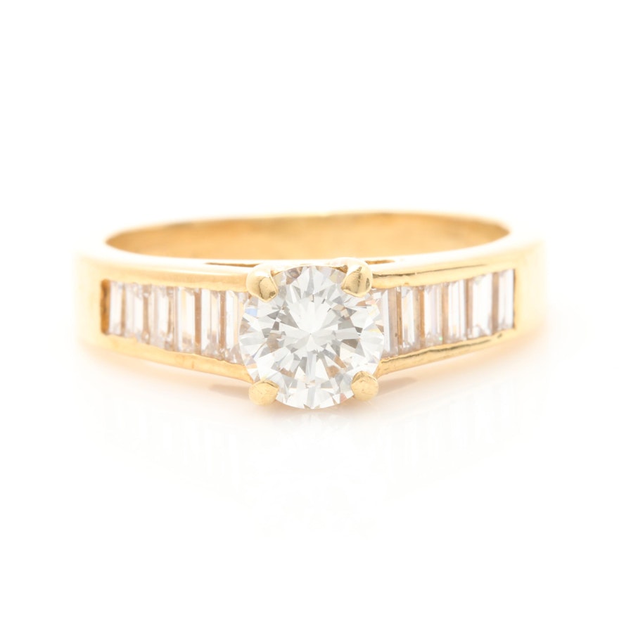 18K Yellow Gold 1.00 CTW Diamond Ring