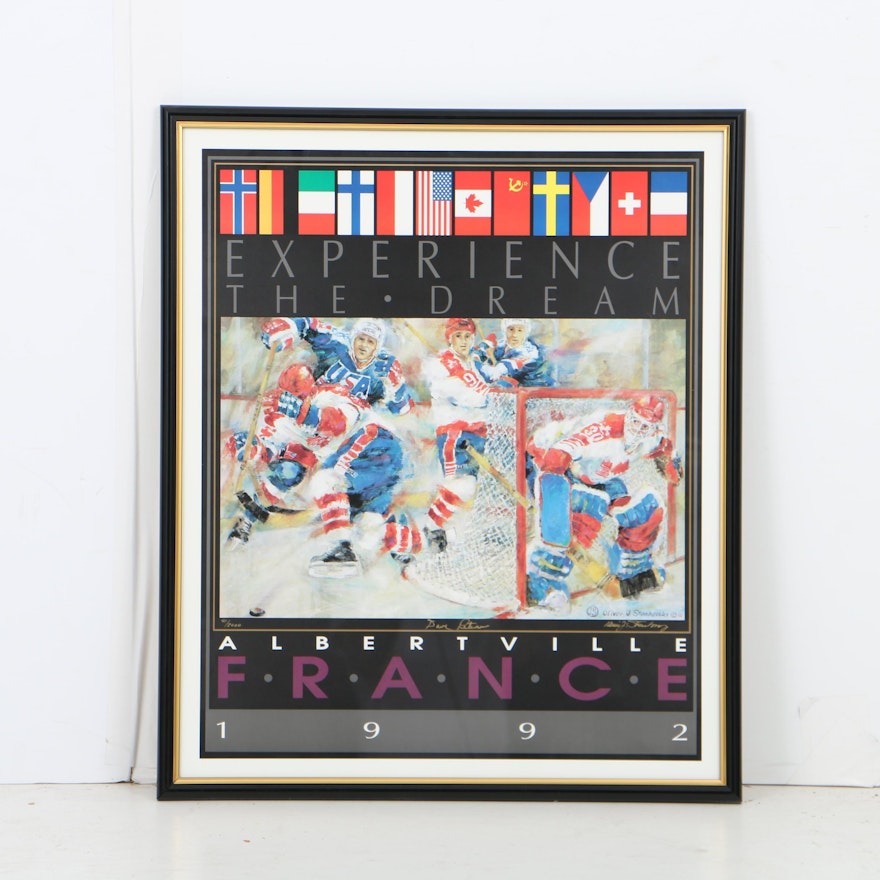 Oliver Stankovsky Limited Edition 1992 Winter Olympics Hockey Poster