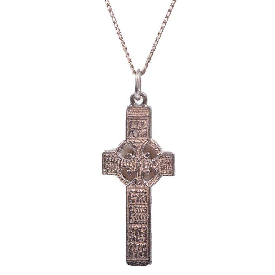 Sterling Silver "Muiredach" Cross Pendant Necklace