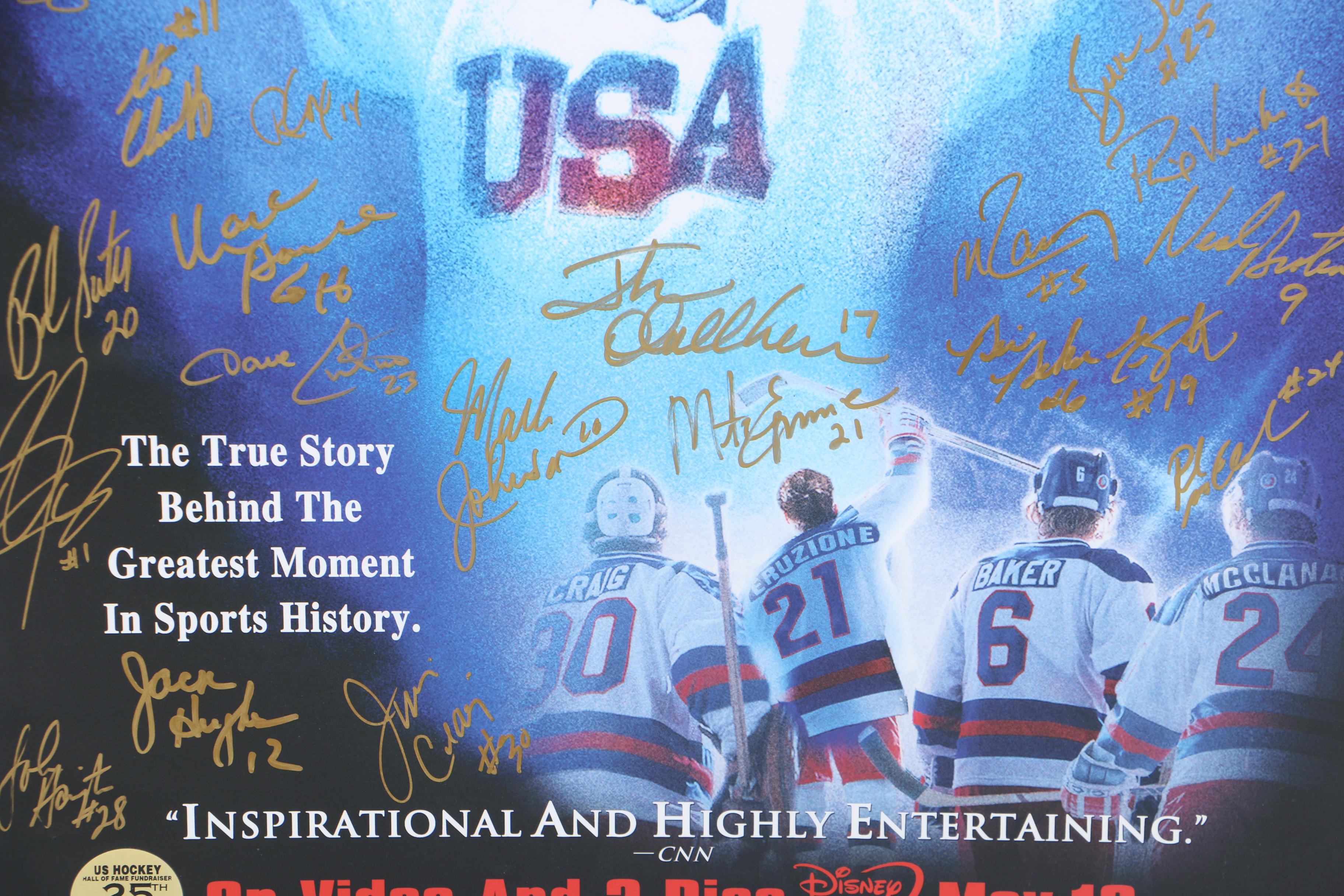 "Miracle" Movie Poster Signed by 1980 U.S. Men's Gold Medal Olympic Hockey Team
