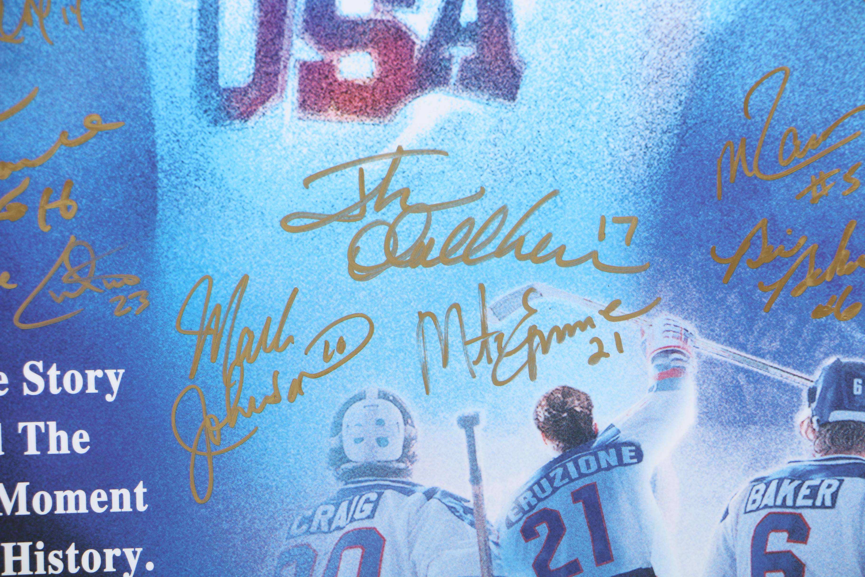 "Miracle" Movie Poster Signed by 1980 U.S. Men's Gold Medal Olympic Hockey Team