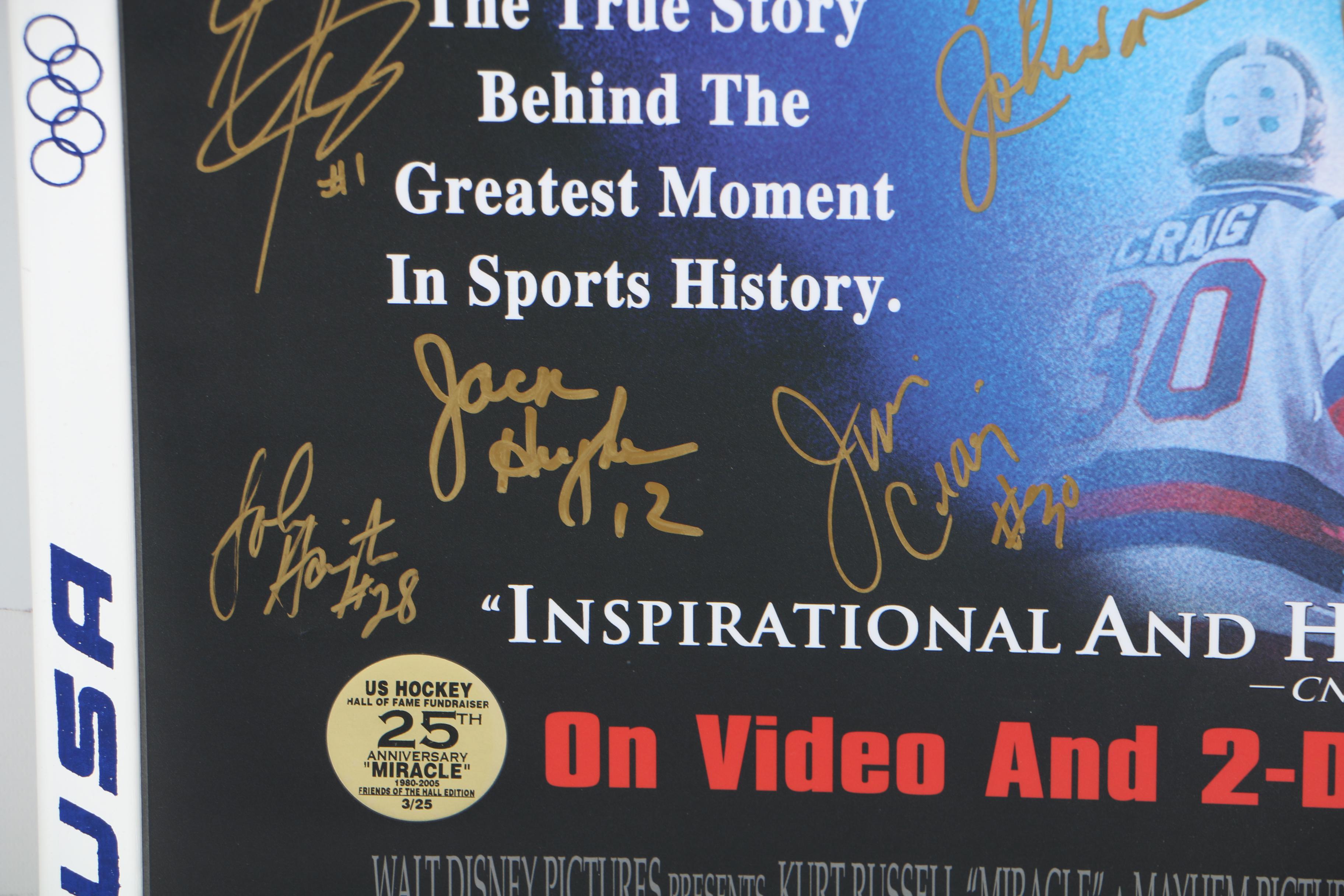 "Miracle" Movie Poster Signed by 1980 U.S. Men's Gold Medal Olympic Hockey Team