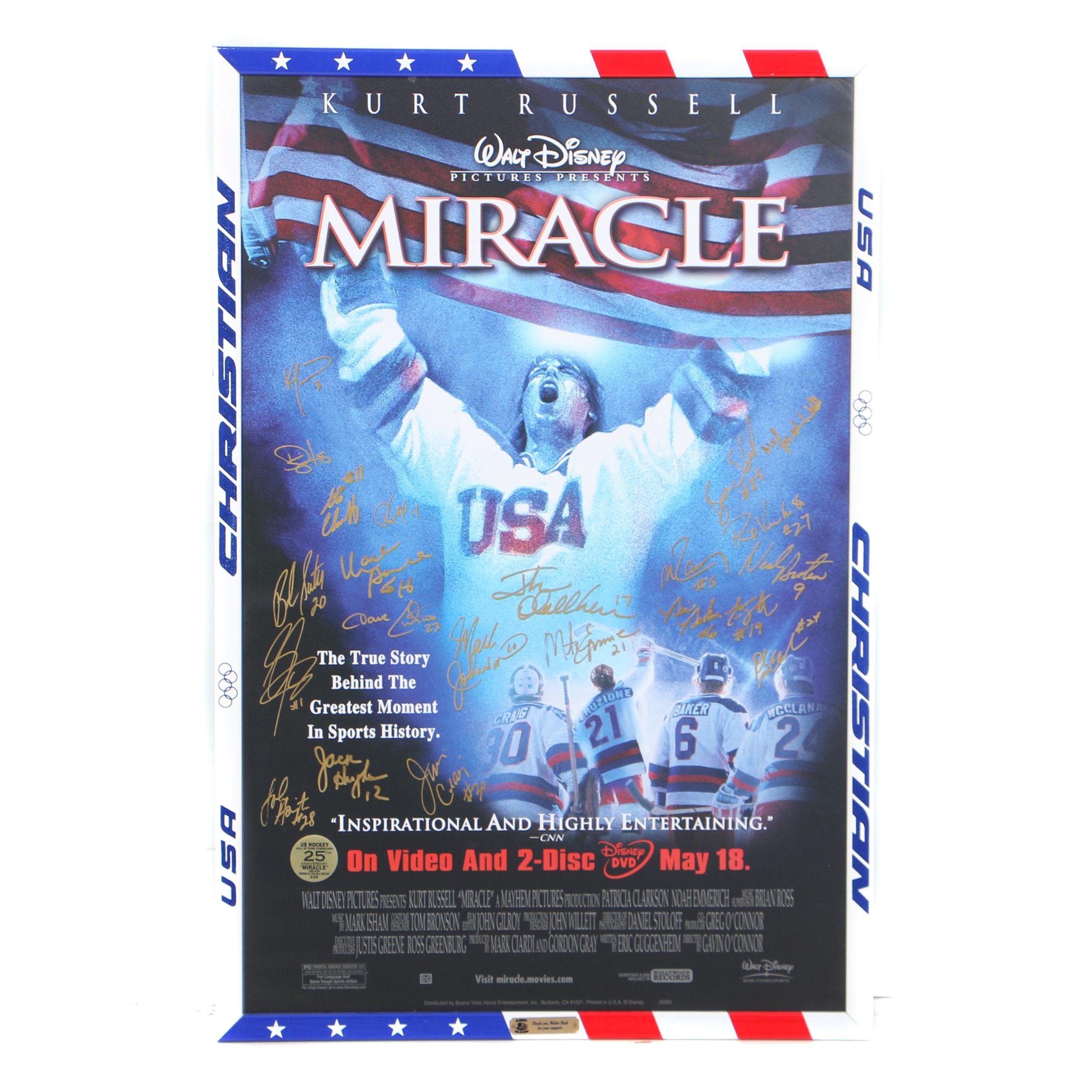 "Miracle" Movie Poster Signed by 1980 U.S. Men's Gold Medal Olympic Hockey Team