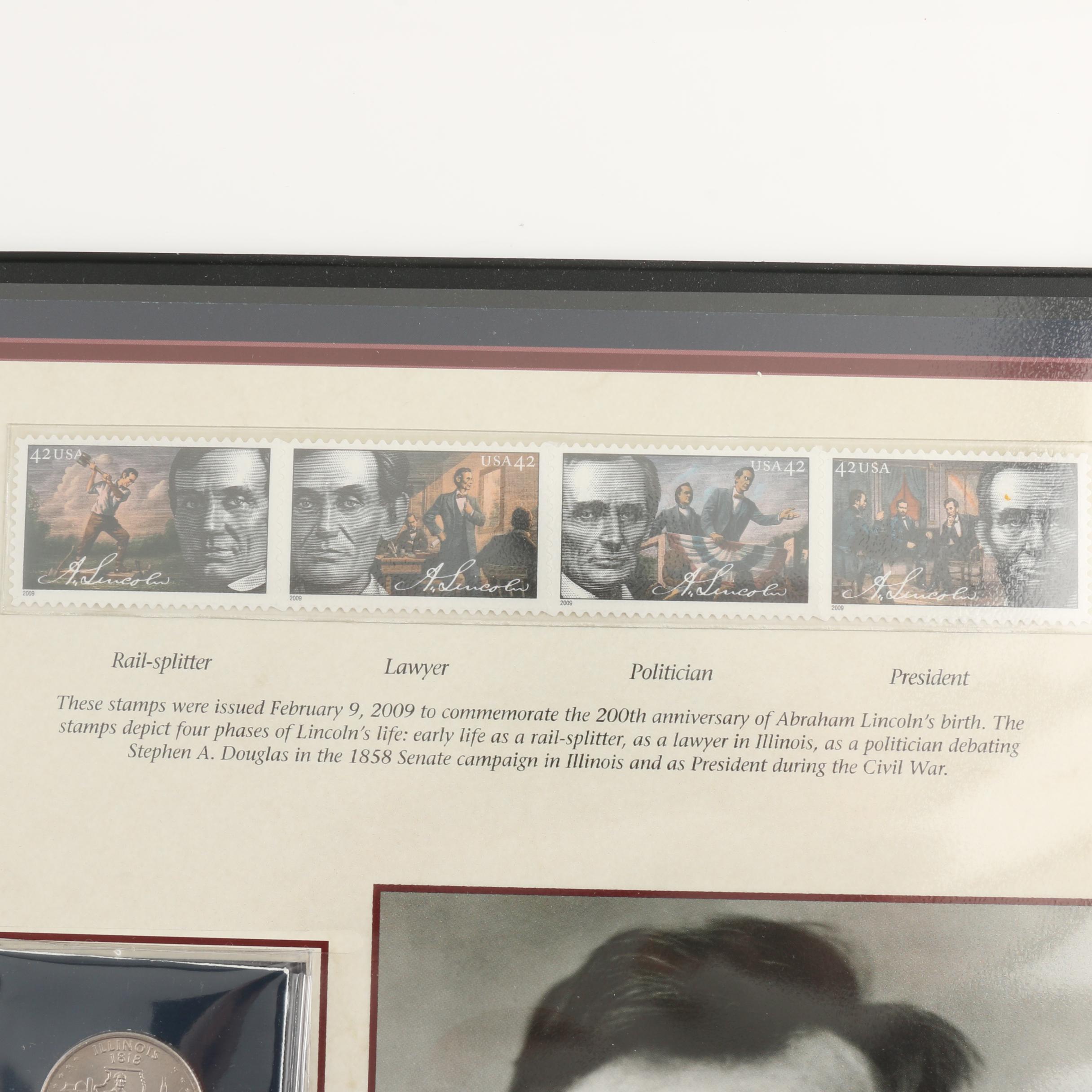 "Abraham Lincoln 200th Anniversary Commemorative" Coin and Stamp Set