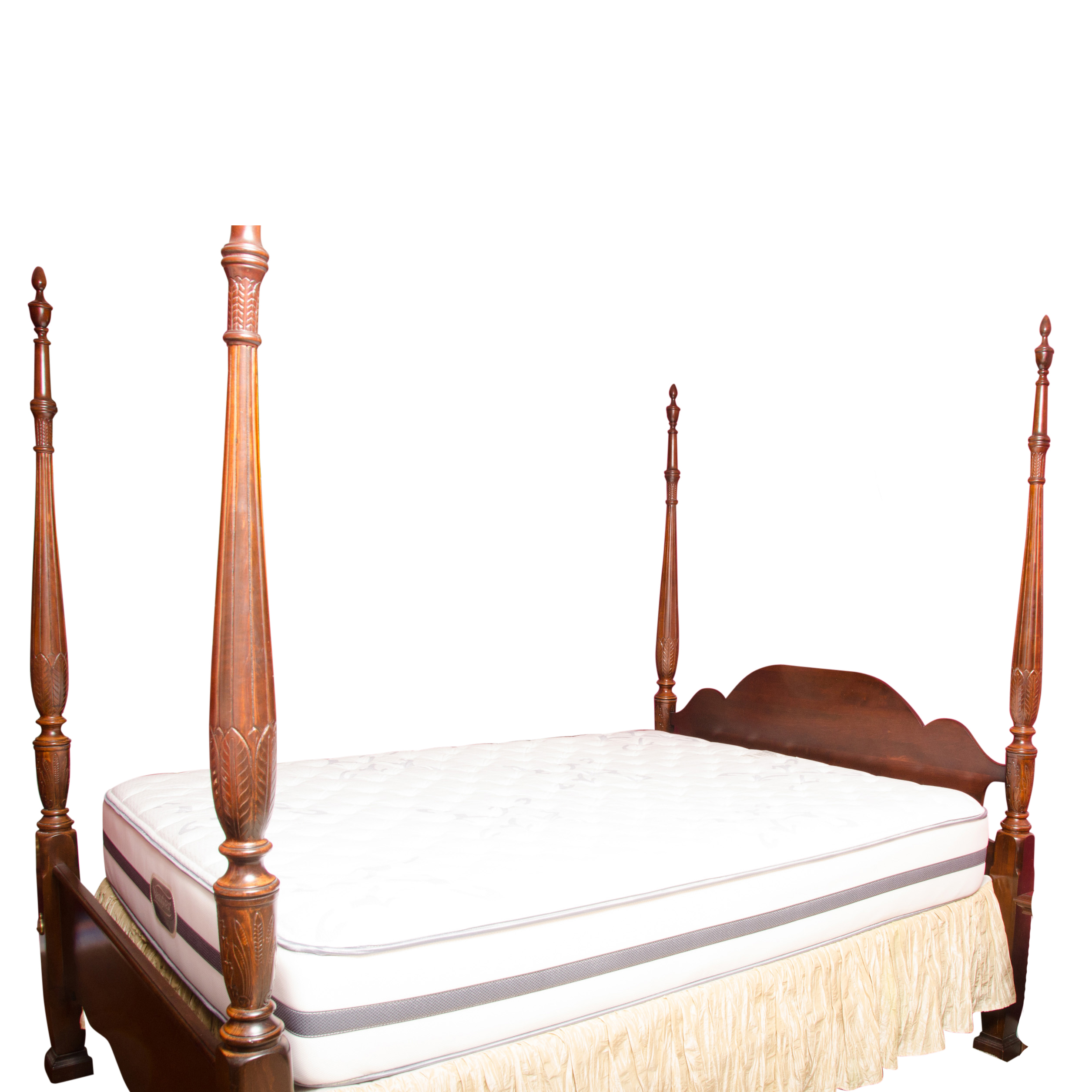 Vintage Regency Style Queen Four Poster Bed Frame