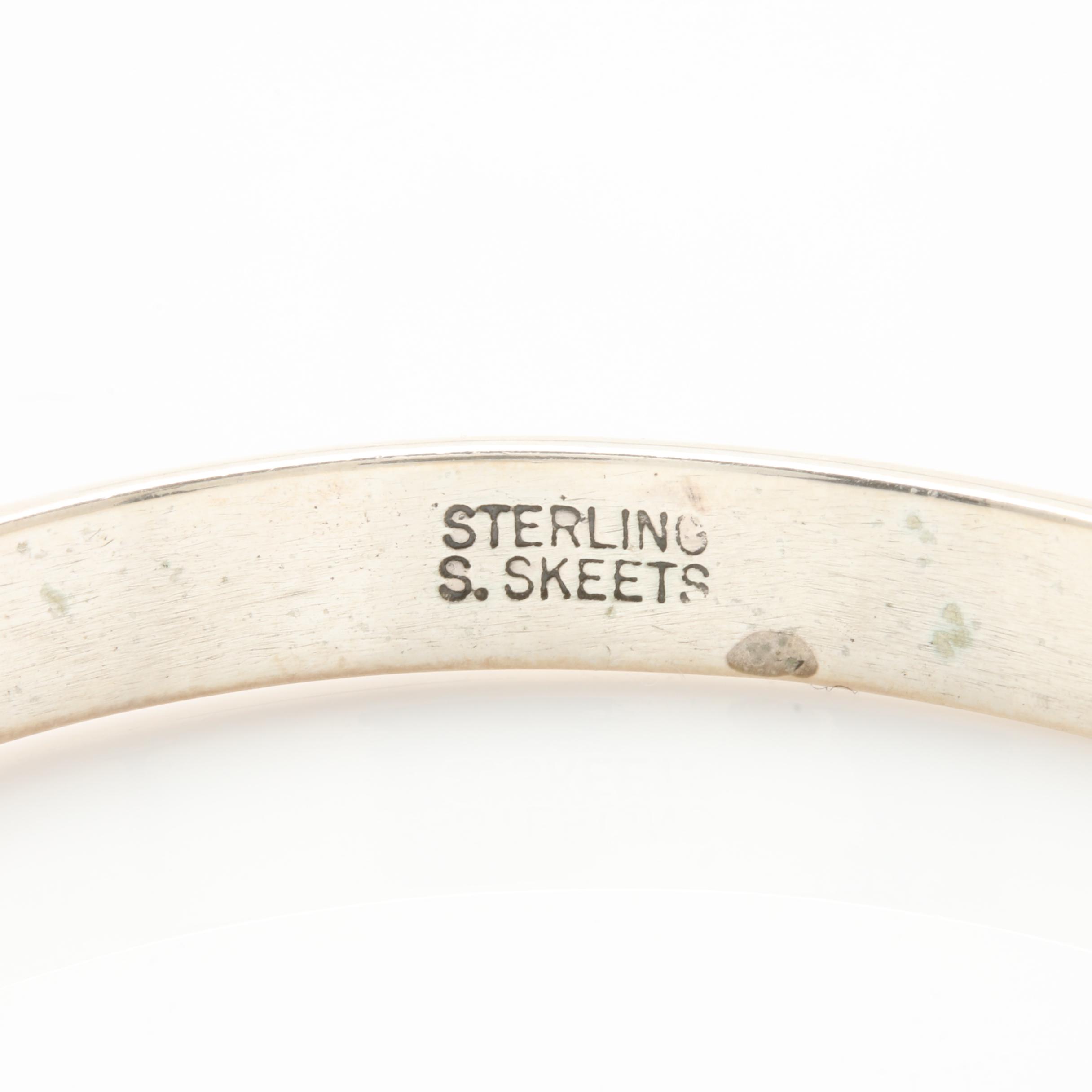 Rhoda Jack Navajo Diné Sterling Silver Cuff Bracelet and Matching Earrings