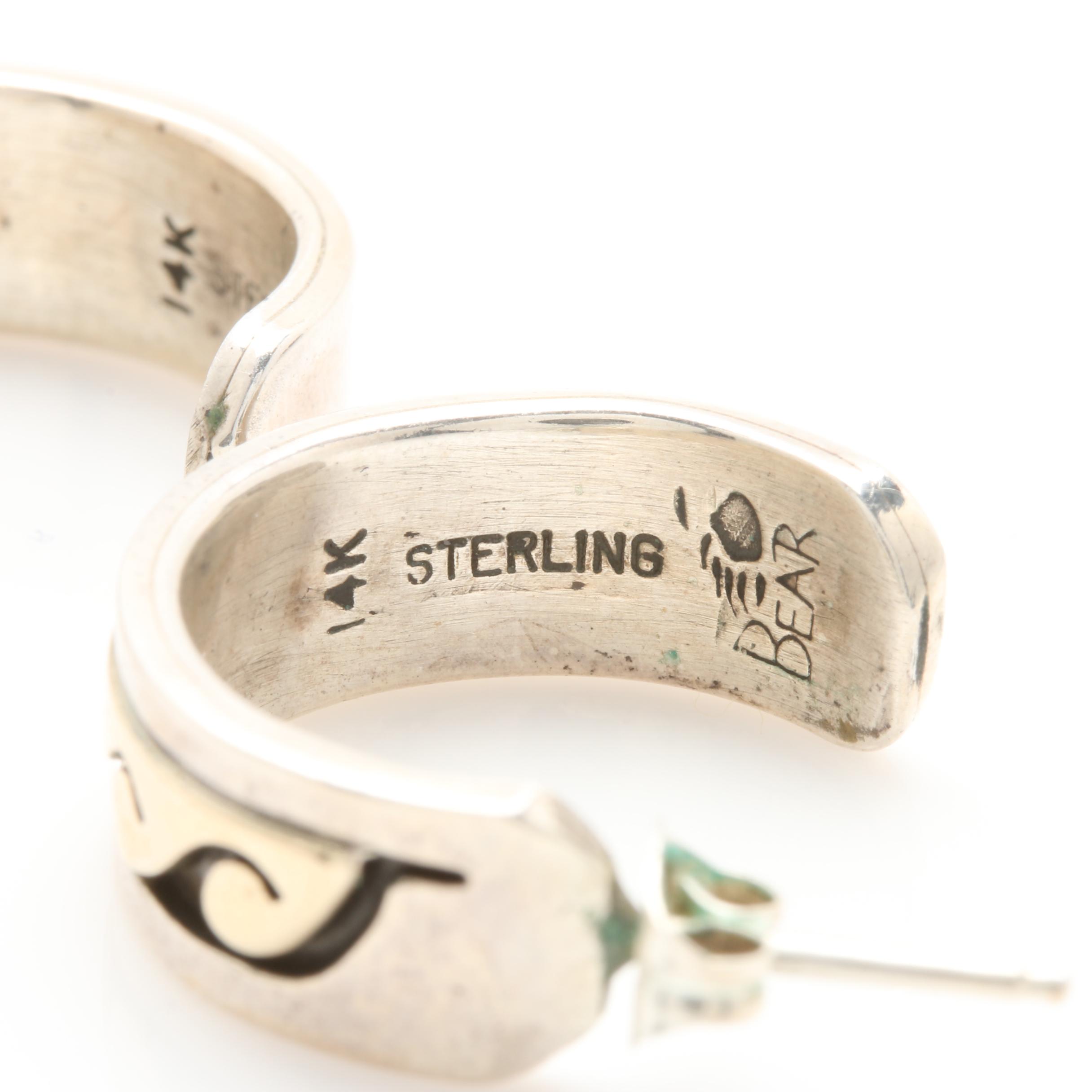 Rhoda Jack Navajo Diné Sterling Silver Cuff Bracelet and Matching Earrings