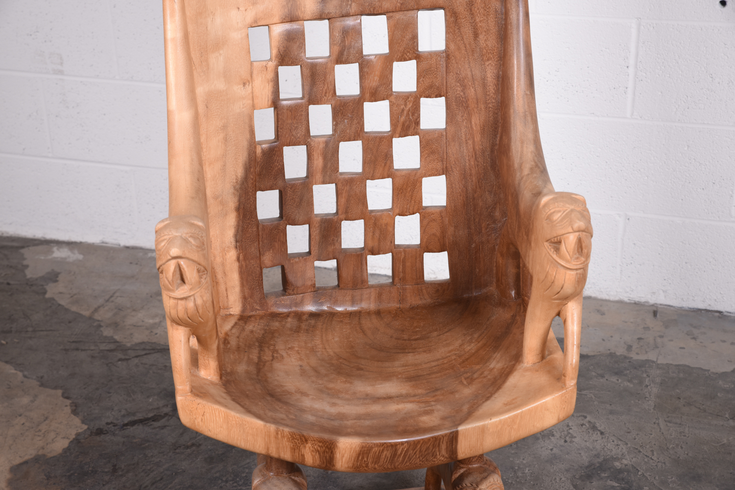 Exotic Wood Lion Chair