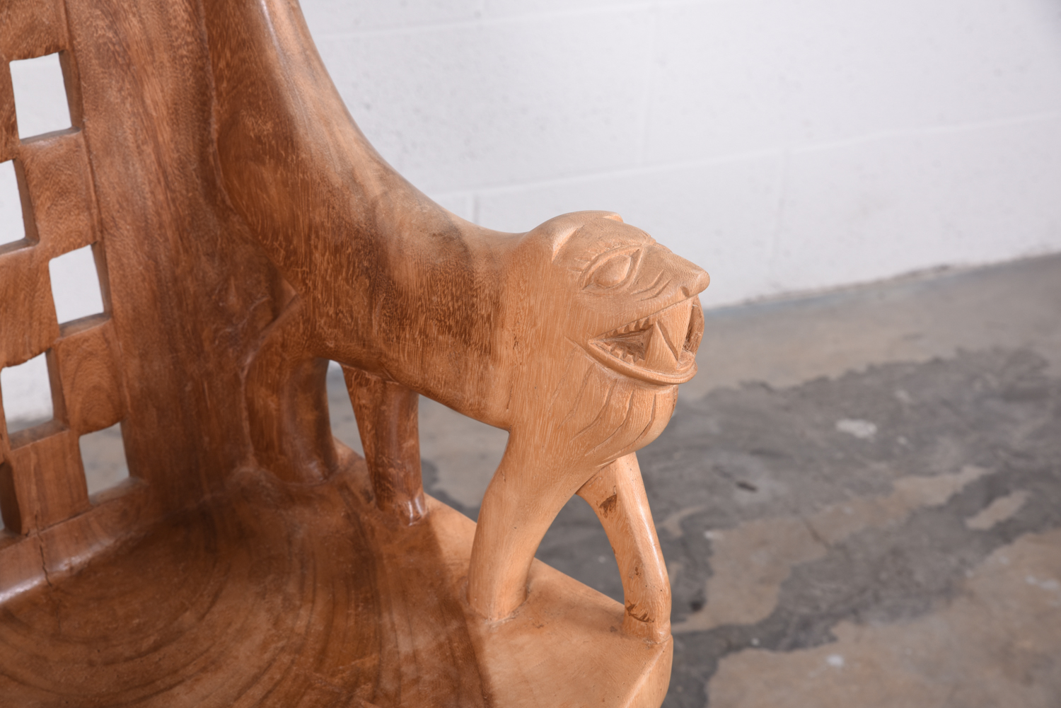 Exotic Wood Lion Chair